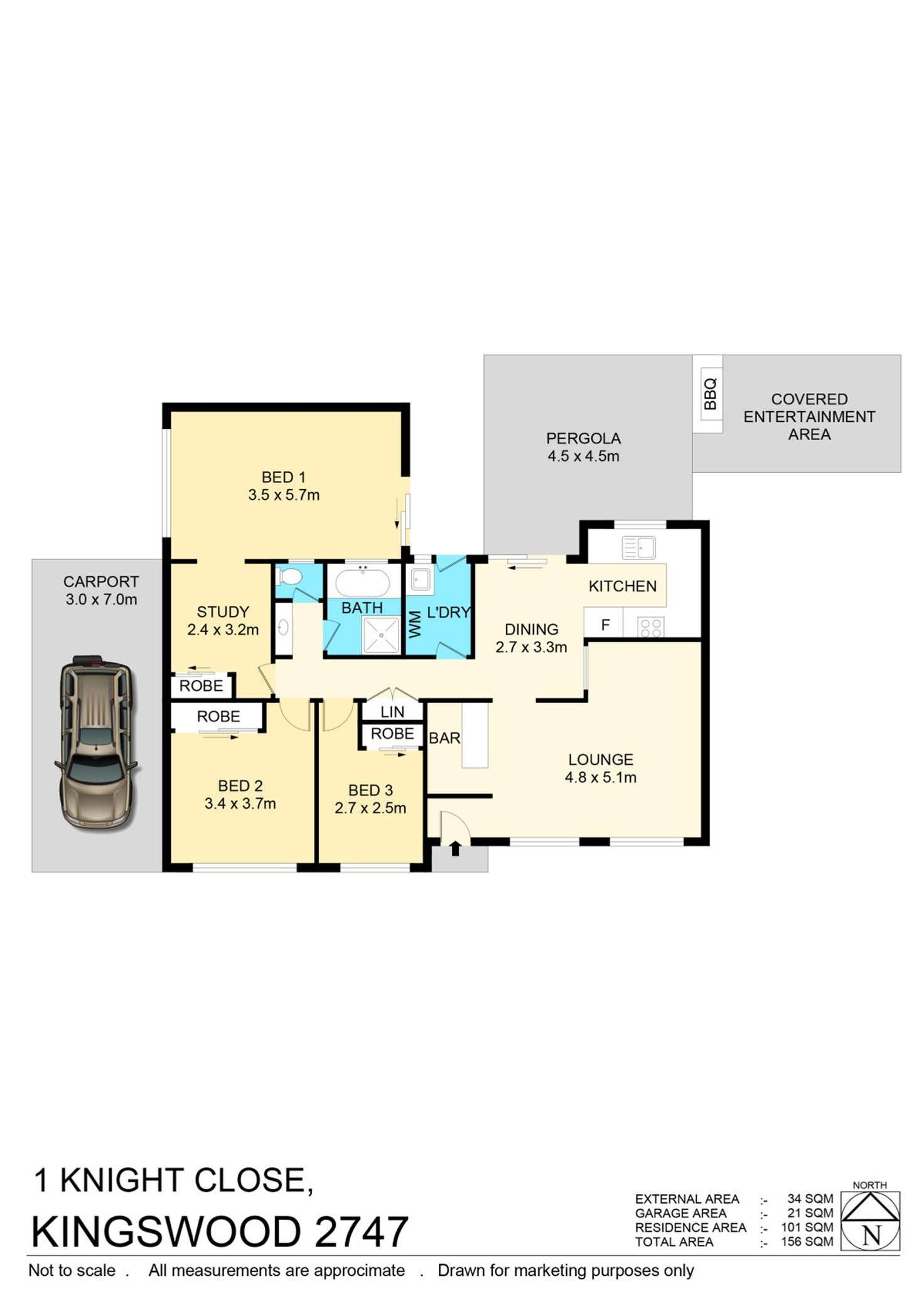 Floorplan of Homely house listing, 1 Knight Close, Kingswood NSW 2747