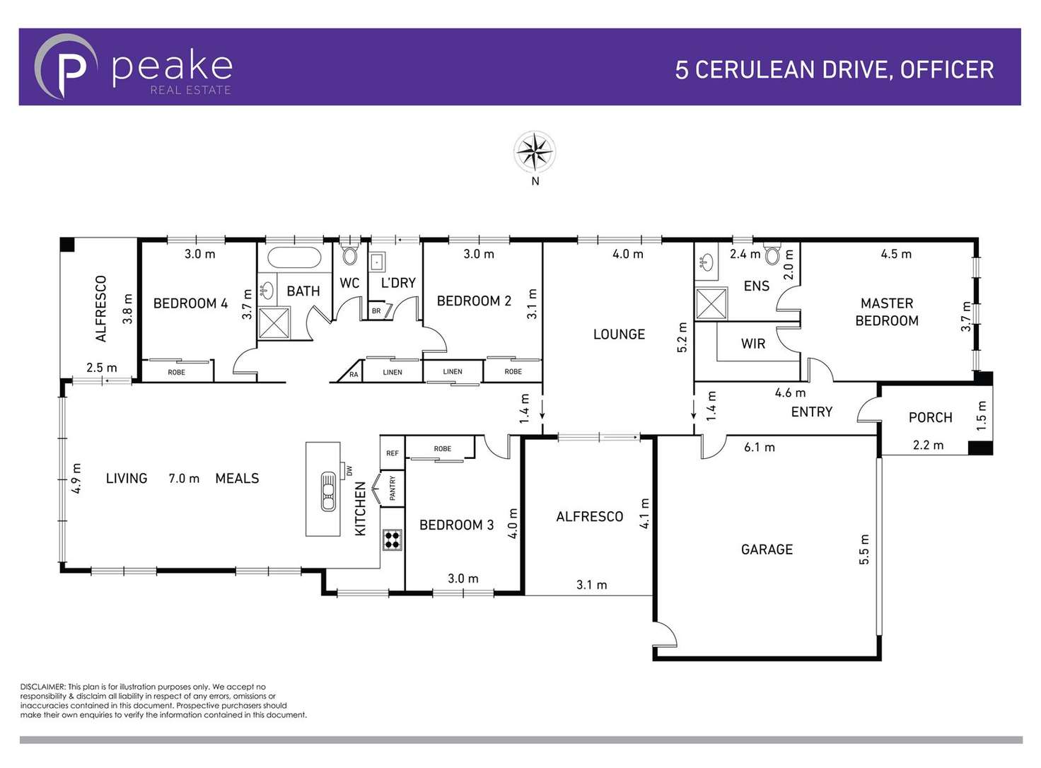 Floorplan of Homely house listing, 5 Cerulean Drive, Officer VIC 3809