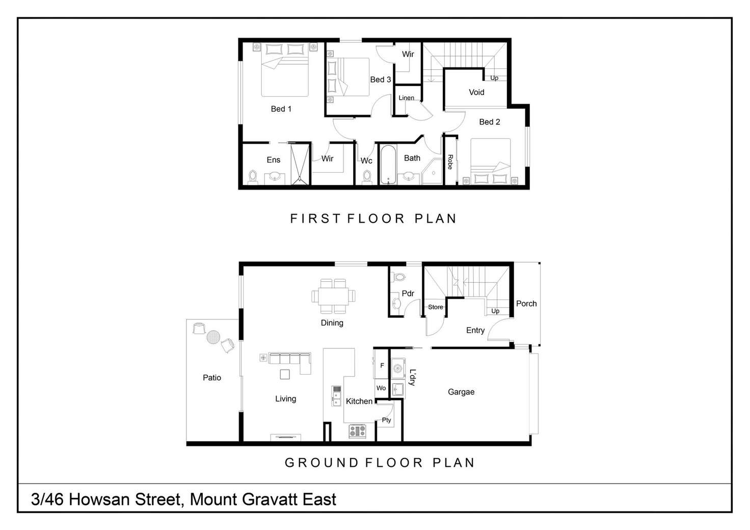 Floorplan of Homely townhouse listing, 3/46 Howsan Street, Mount Gravatt East QLD 4122