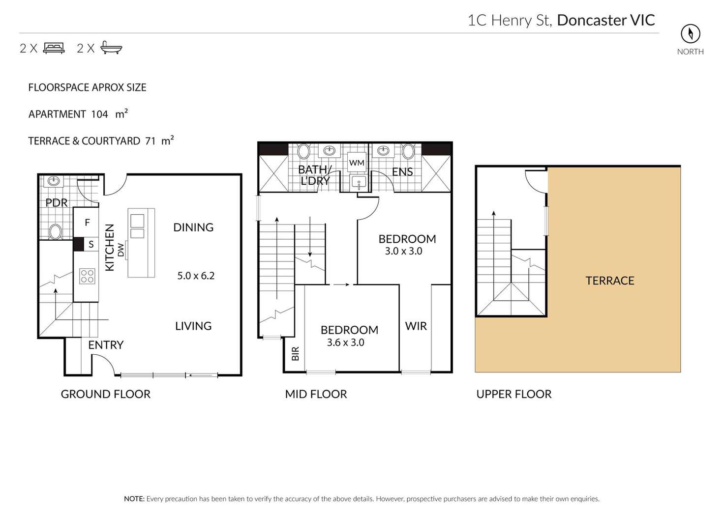 Floorplan of Homely apartment listing, 1C/1 Henry Street, Doncaster VIC 3108