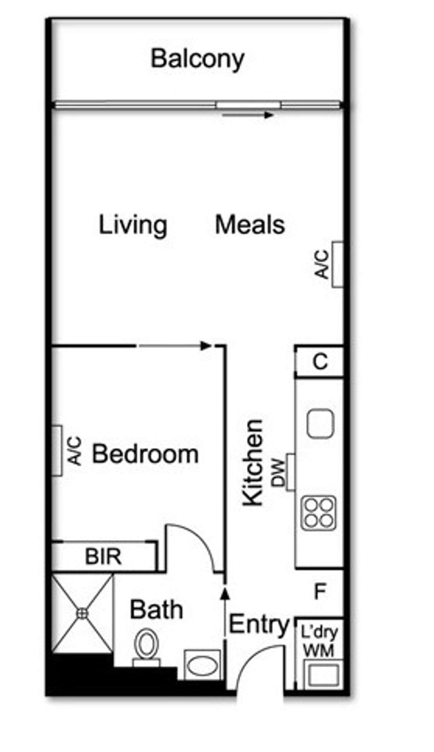 Floorplan of Homely apartment listing, 2702/350 William Street, Melbourne VIC 3000