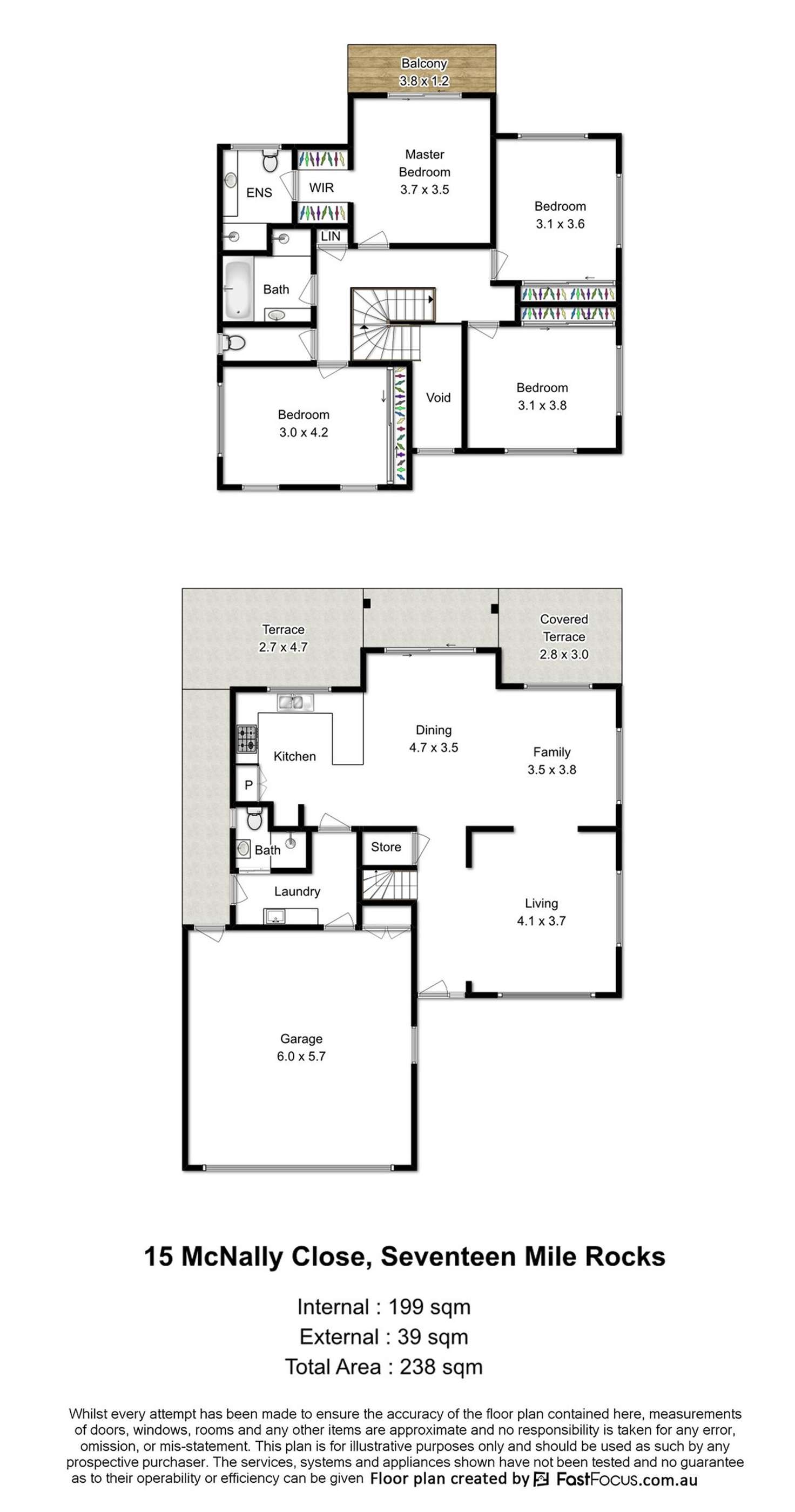 Floorplan of Homely house listing, 15 McNally Close, Seventeen Mile Rocks QLD 4073