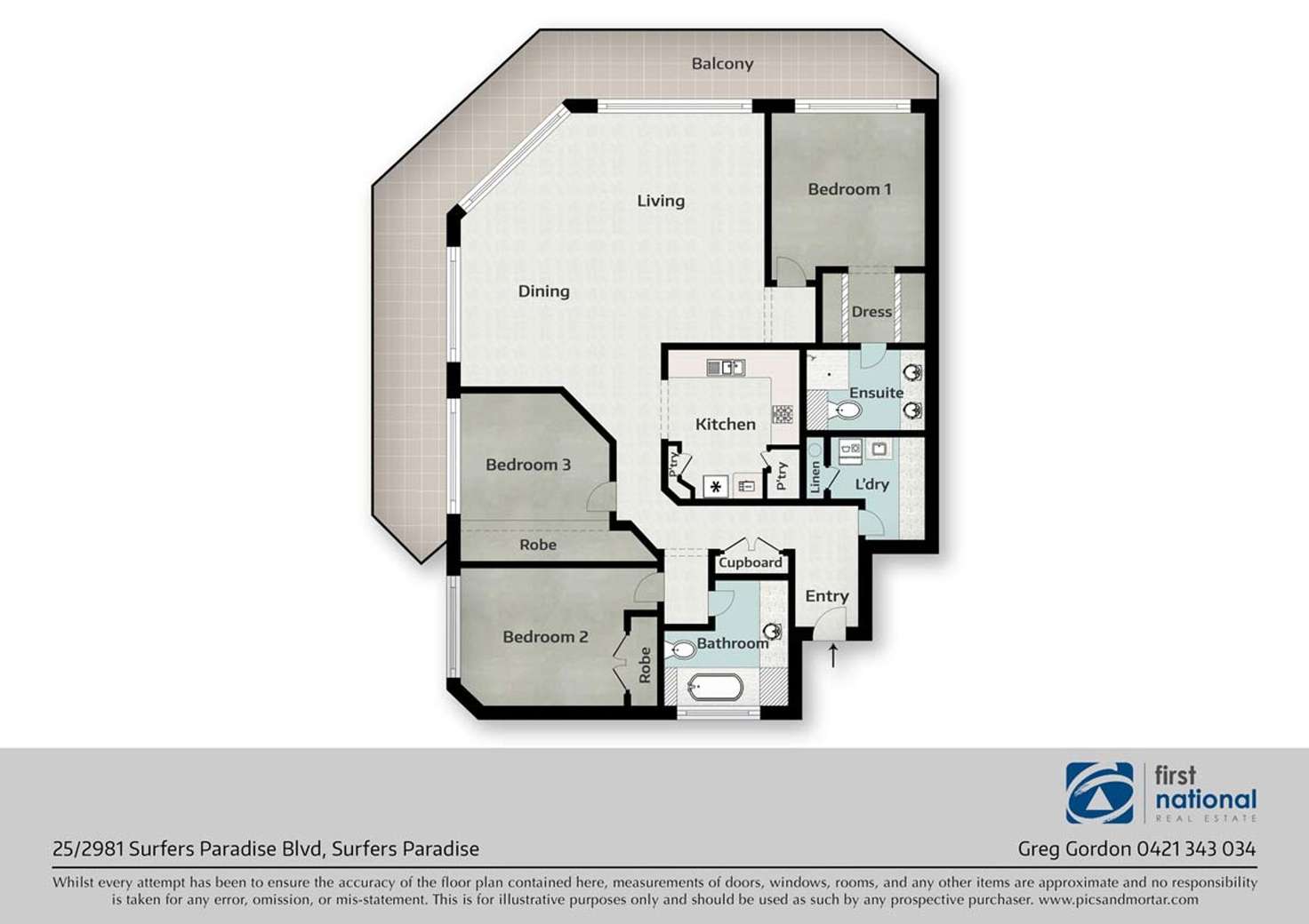 Floorplan of Homely apartment listing, 25/2981 Surfers Paradise Blvd / Markwell Ave, Surfers Paradise QLD 4217