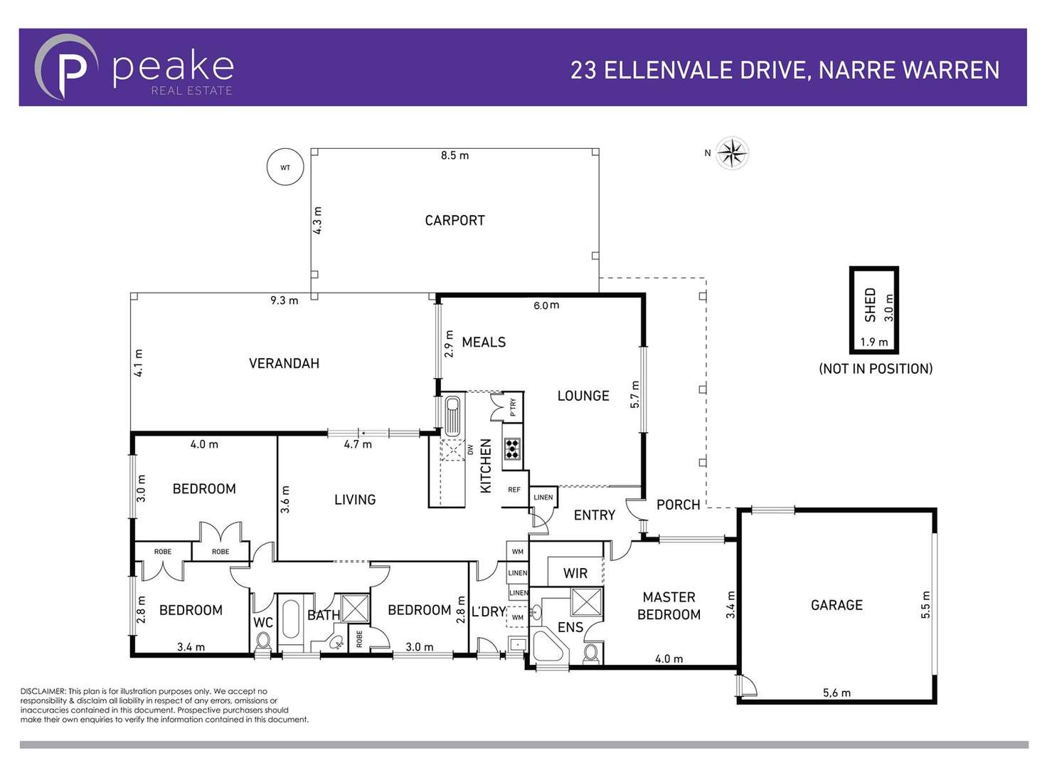 Floorplan of Homely house listing, 23 Ellenvale Drive, Narre Warren VIC 3805
