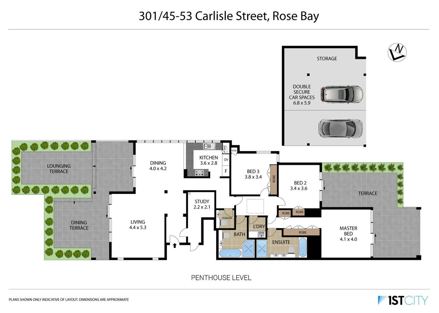 Floorplan of Homely apartment listing, 301/45-53 Carlisle Street, Rose Bay NSW 2029