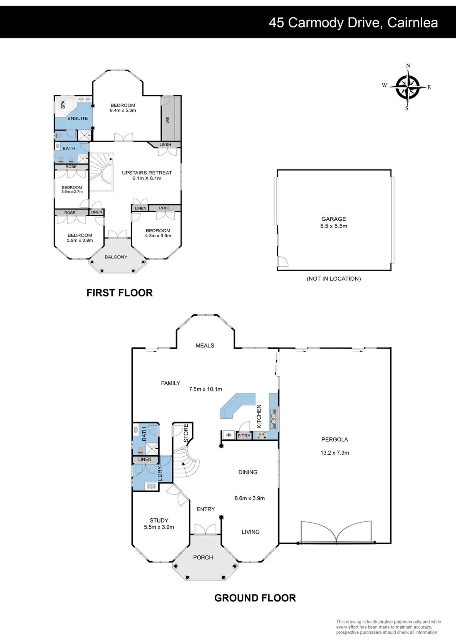 Floorplan of Homely house listing, 45 Carmody Drive, Cairnlea VIC 3023
