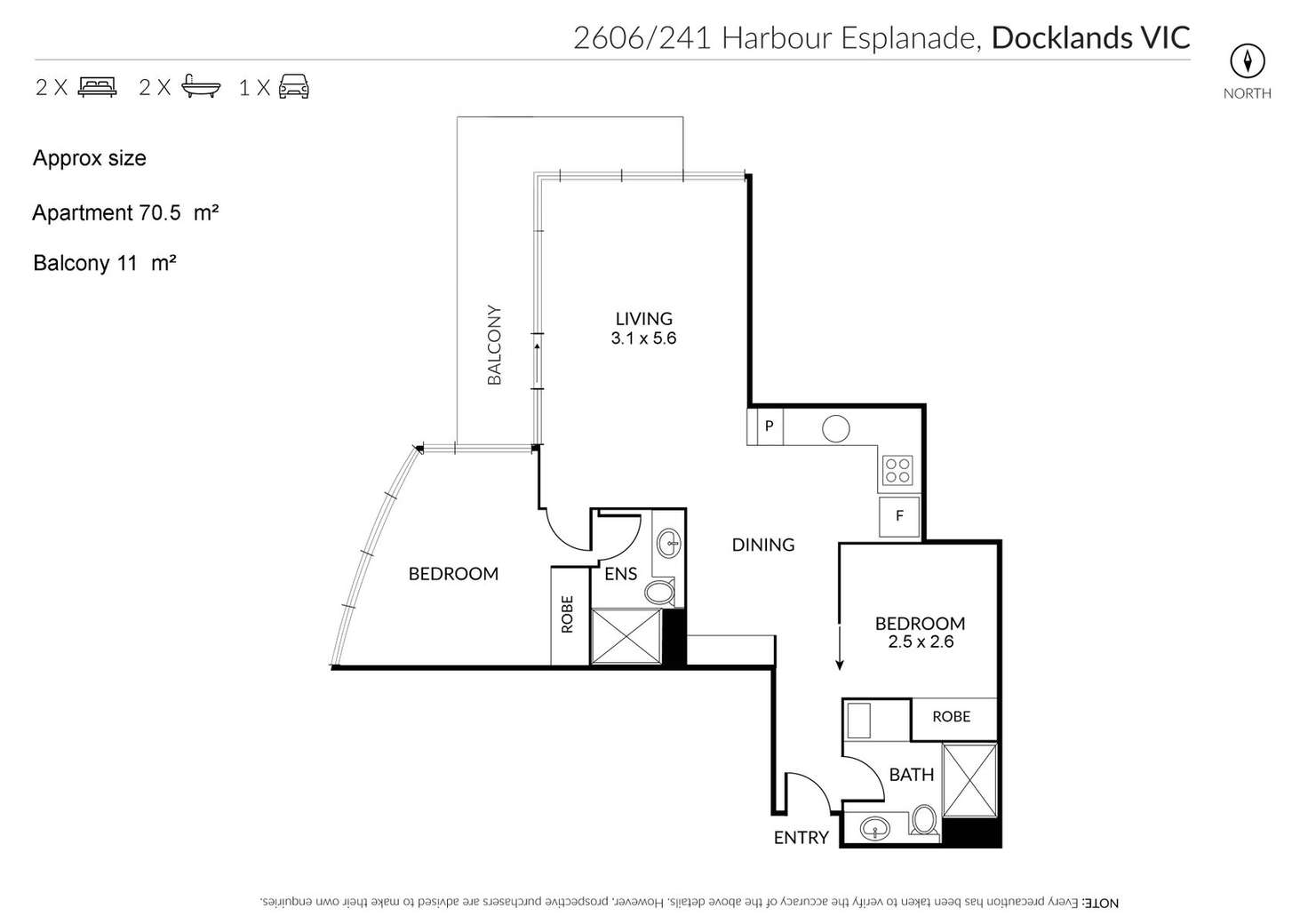 Floorplan of Homely apartment listing, N2606/241 Harbour Esplanade, Docklands VIC 3008