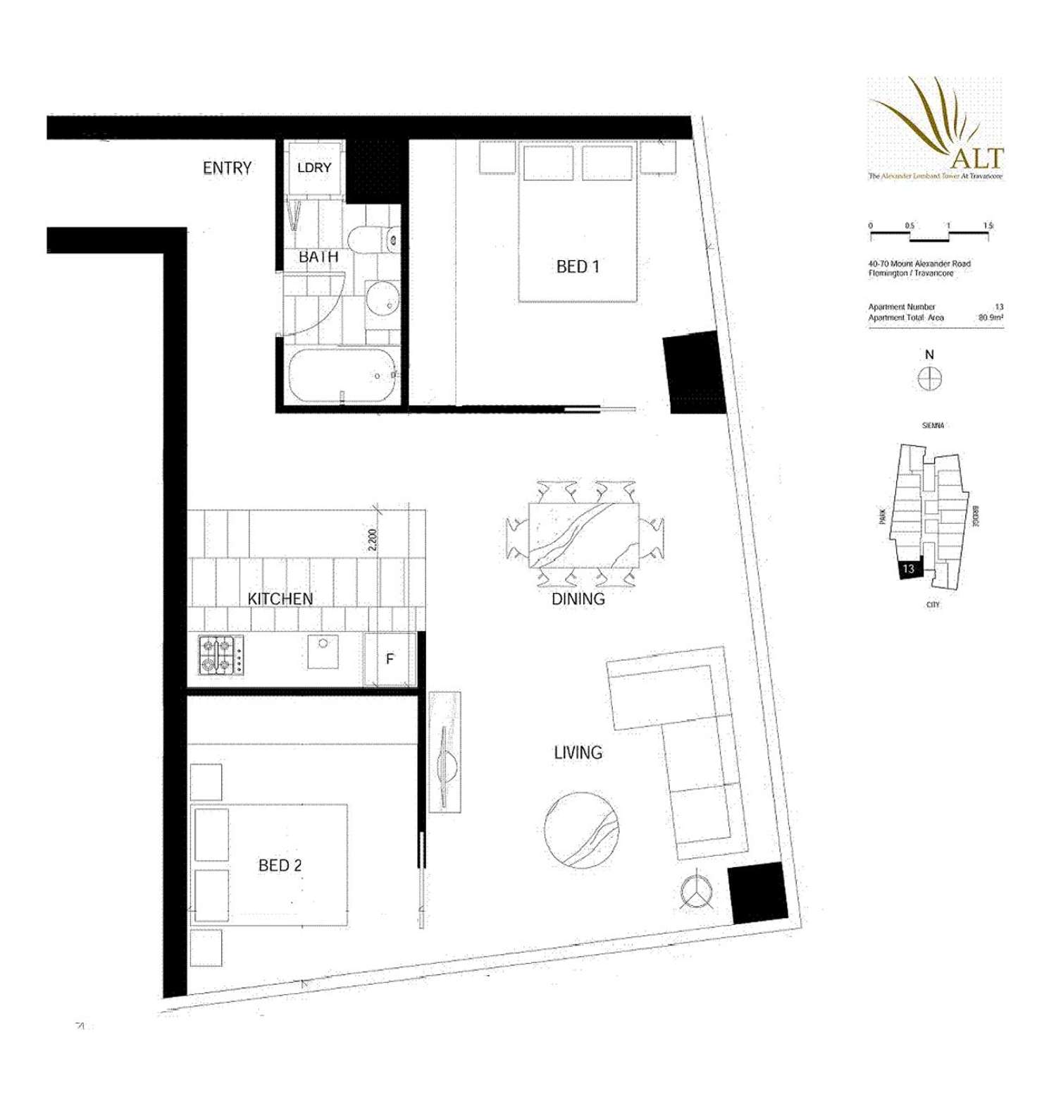 Floorplan of Homely apartment listing, 1913/18 Mt Alexander Road, Travancore VIC 3032