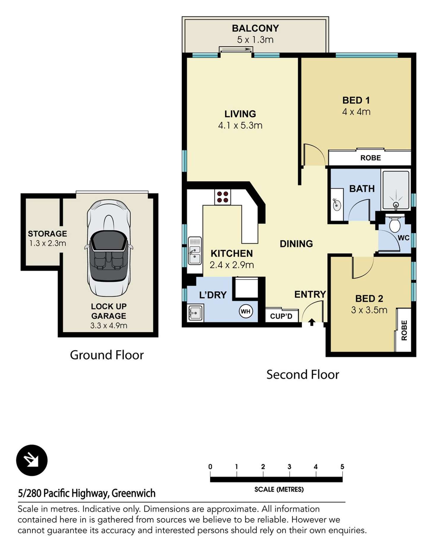 Floorplan of Homely apartment listing, 5/280 Pacific Highway, Greenwich NSW 2065