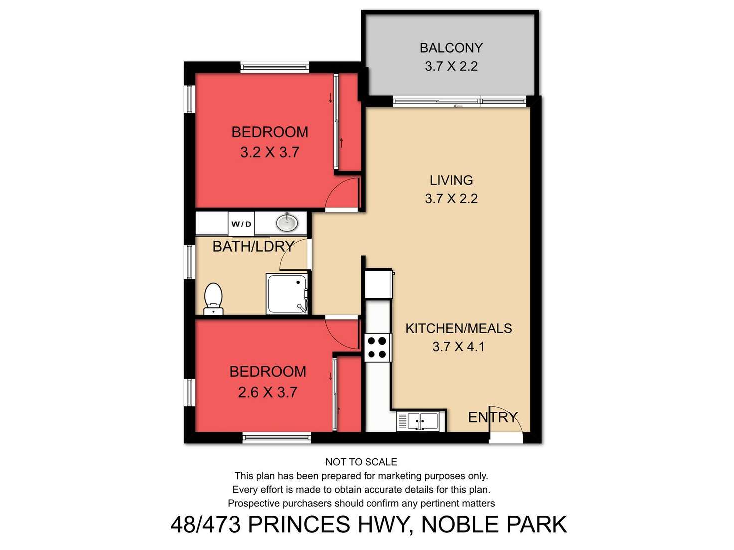 Floorplan of Homely apartment listing, 48/473 Princes Highway, Noble Park VIC 3174