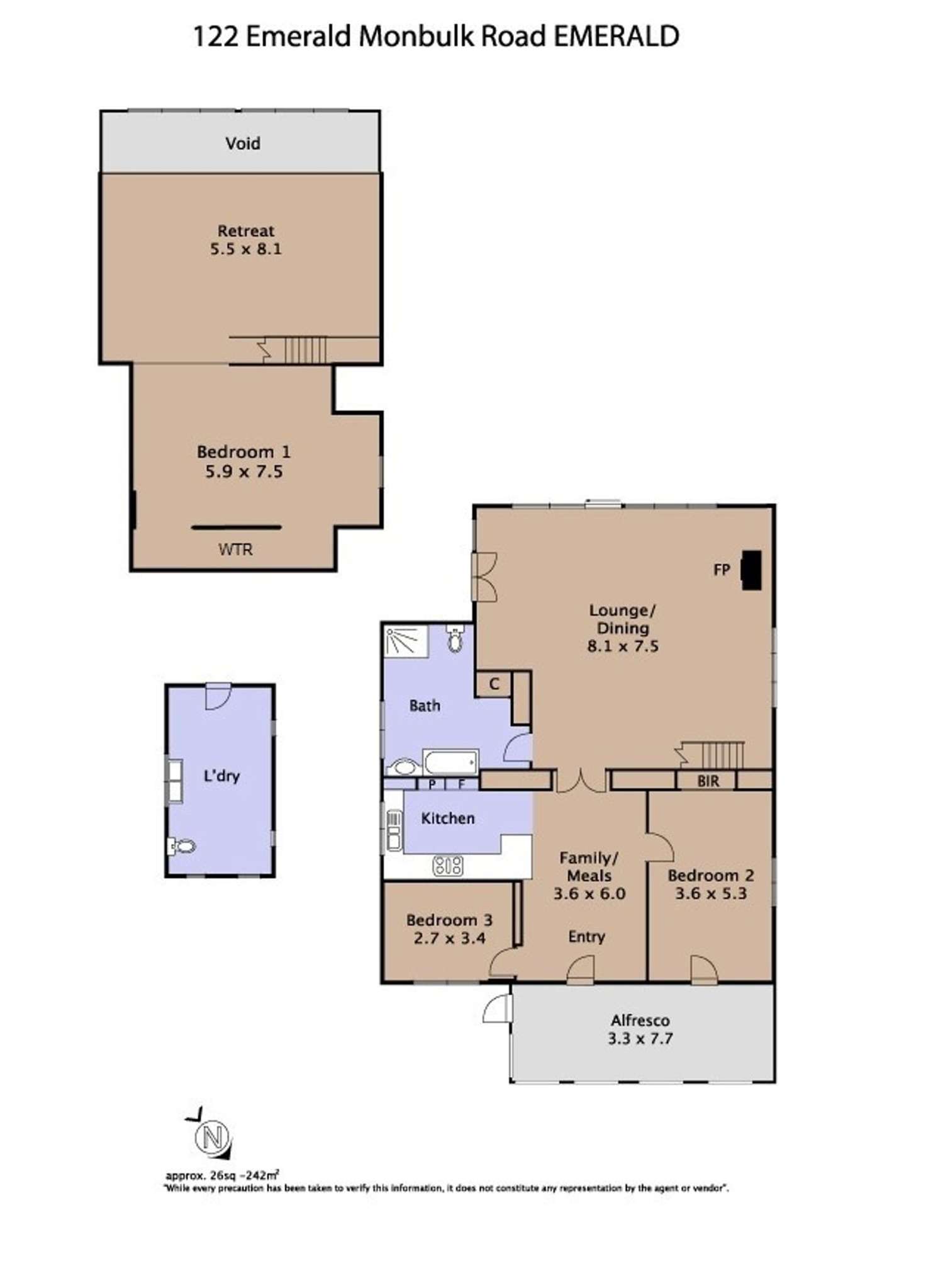 Floorplan of Homely house listing, 122 Emerald-Monbulk Road, Emerald VIC 3782