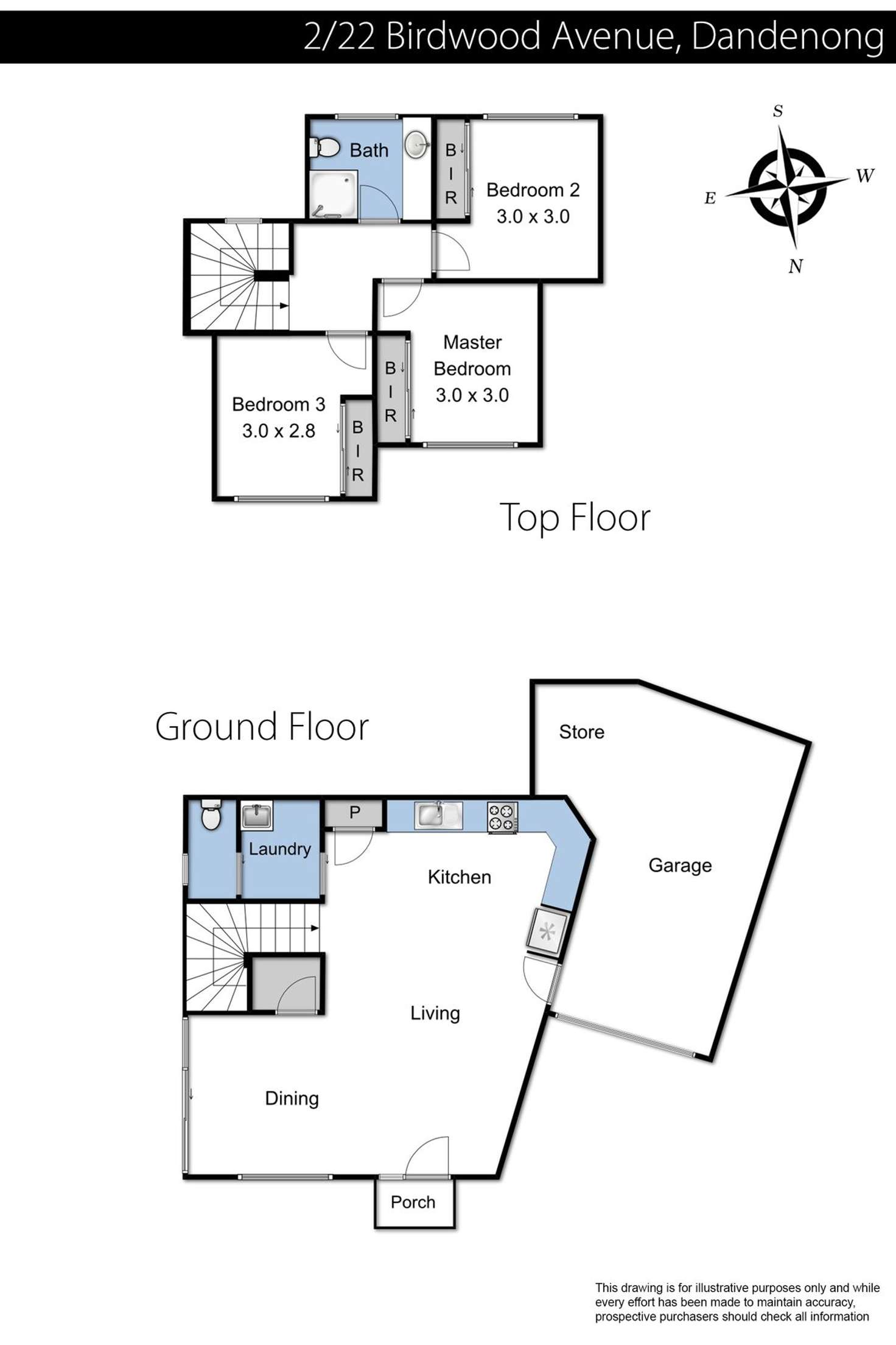 Floorplan of Homely townhouse listing, 2/22 Birdwood Avenue, Dandenong VIC 3175