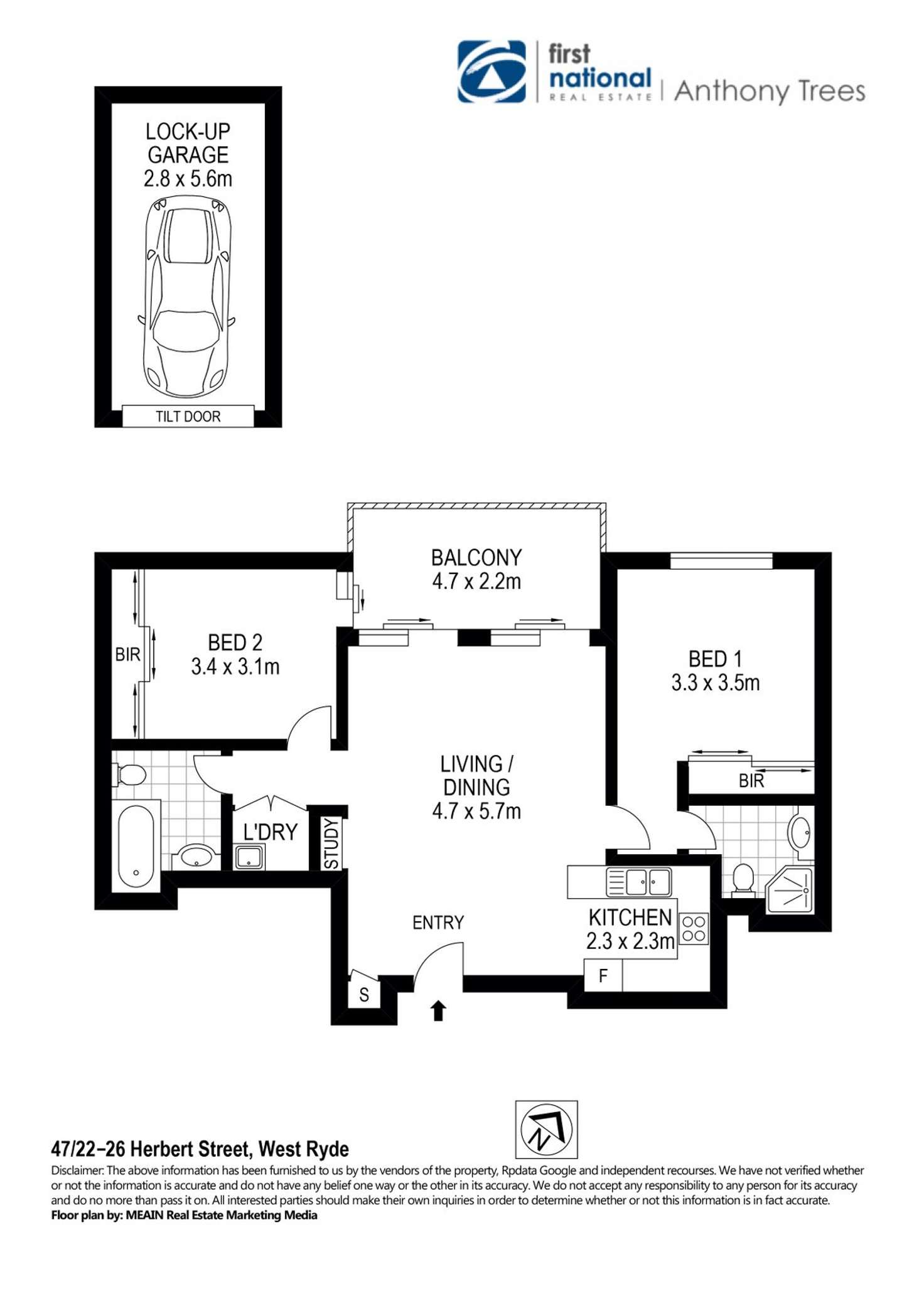 Floorplan of Homely apartment listing, 47/22-26 Herbert Street, West Ryde NSW 2114