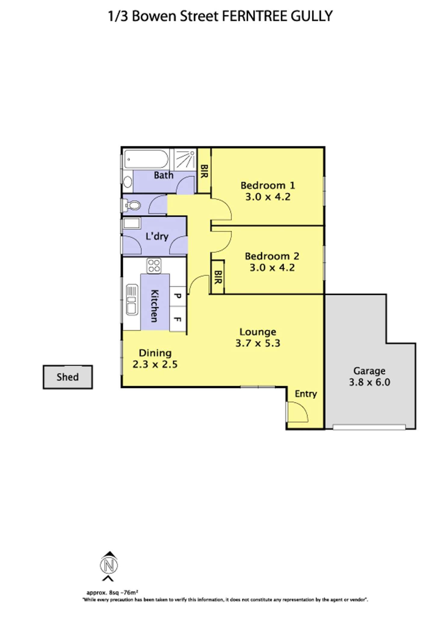 Floorplan of Homely house listing, 1/3 Bowen Street, Ferntree Gully VIC 3156