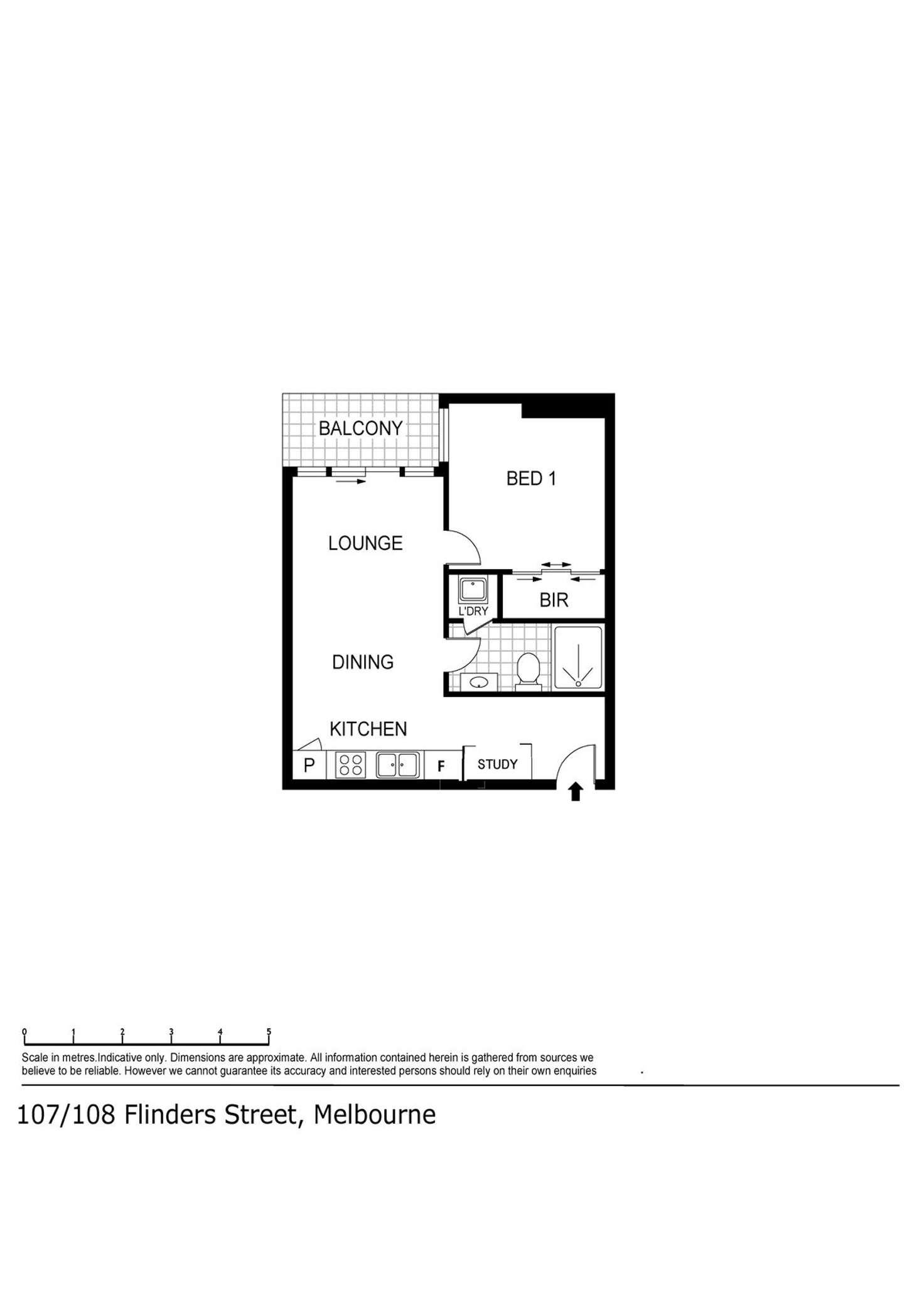 Floorplan of Homely apartment listing, 107/108 Flinders Street, Melbourne VIC 3000