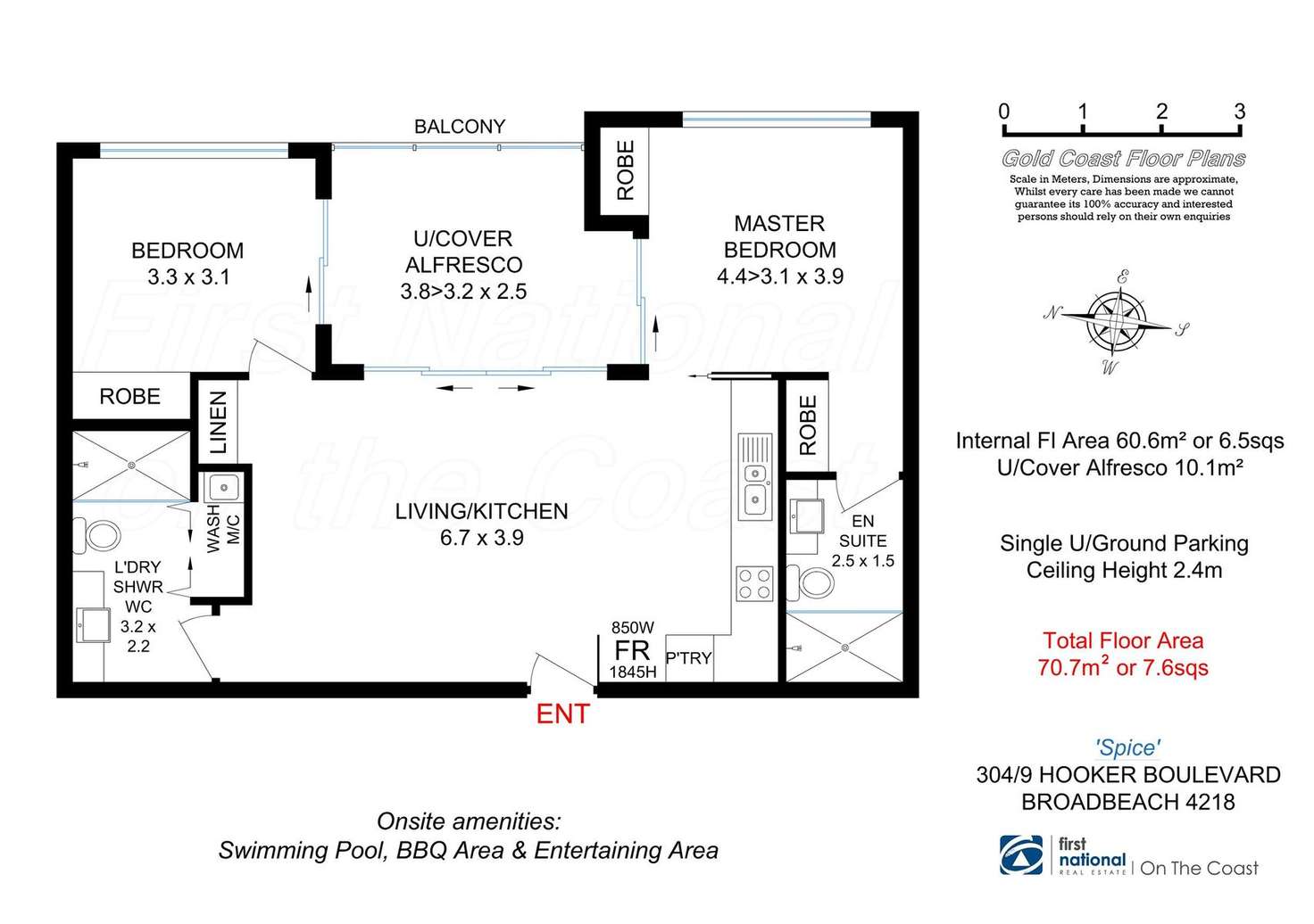 Floorplan of Homely apartment listing, 304/9 Hooker Boulevard, Broadbeach Waters QLD 4218