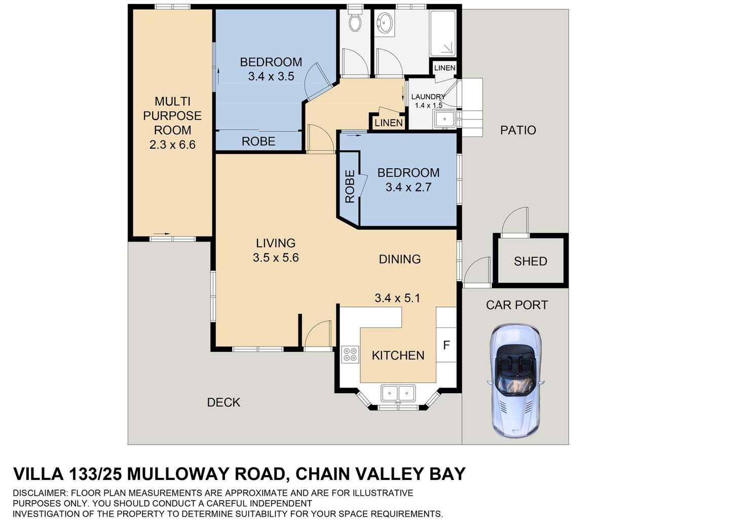 Floorplan of Homely retirement listing, 133/25 Mulloway Road, Chain Valley Bay NSW 2259