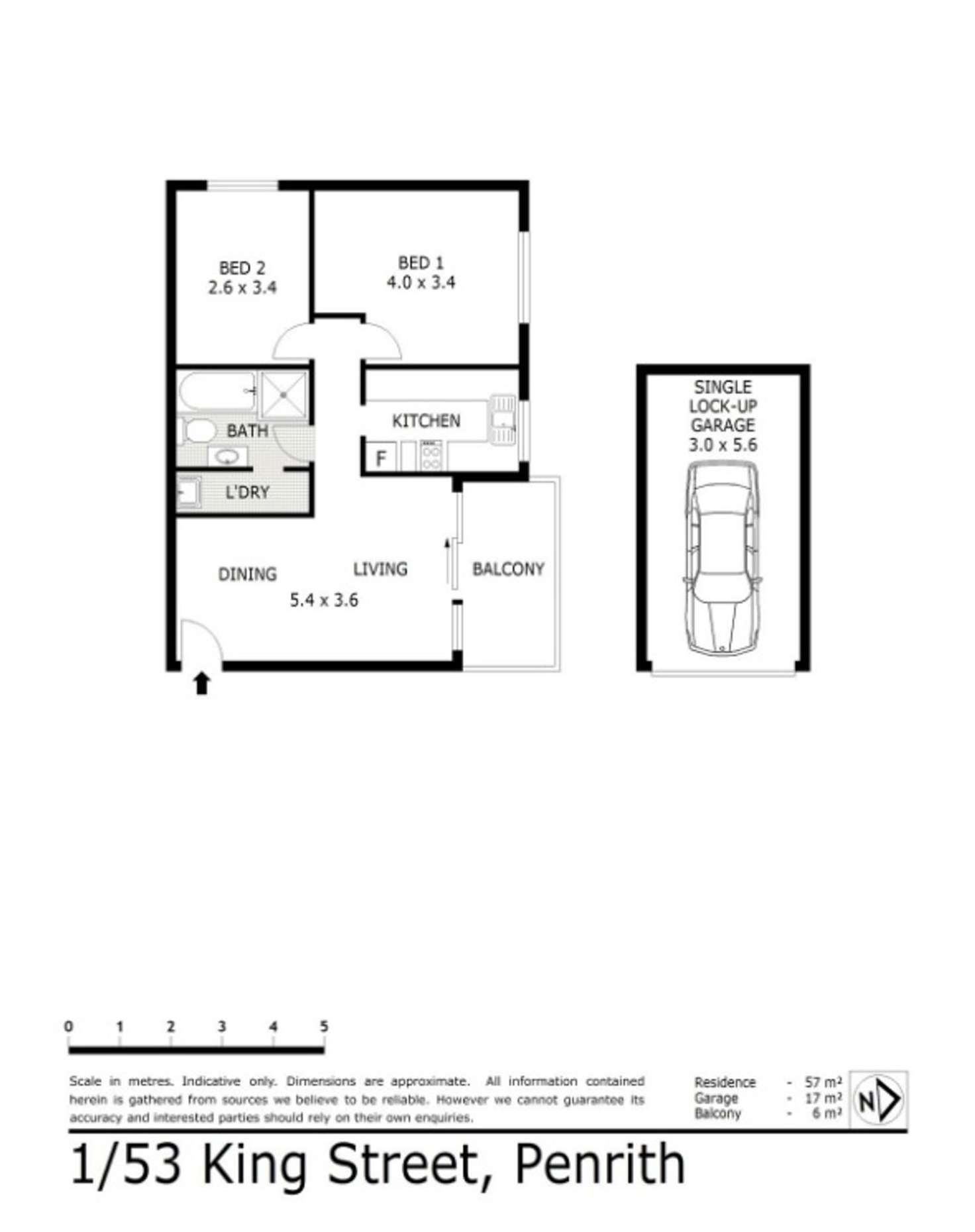 Floorplan of Homely unit listing, 1/53 King Street, Penrith NSW 2750