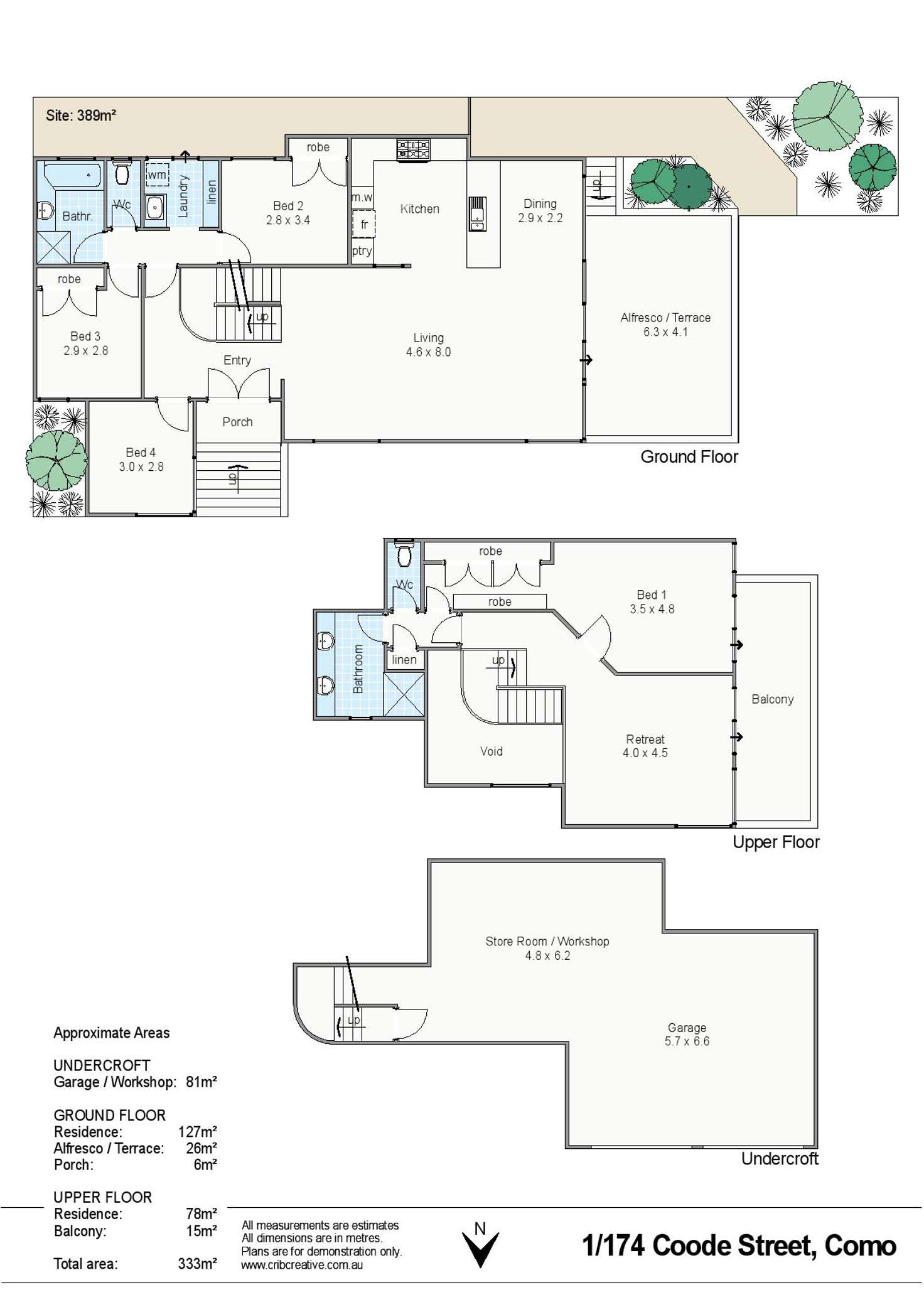Floorplan of Homely townhouse listing, 1/174 Coode Street, Como WA 6152