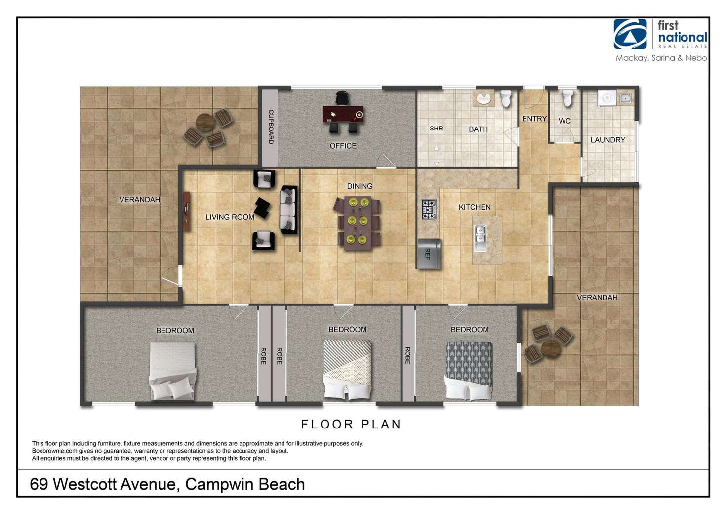 Floorplan of Homely house listing, 69 Westcott Avenue, Campwin Beach QLD 4737