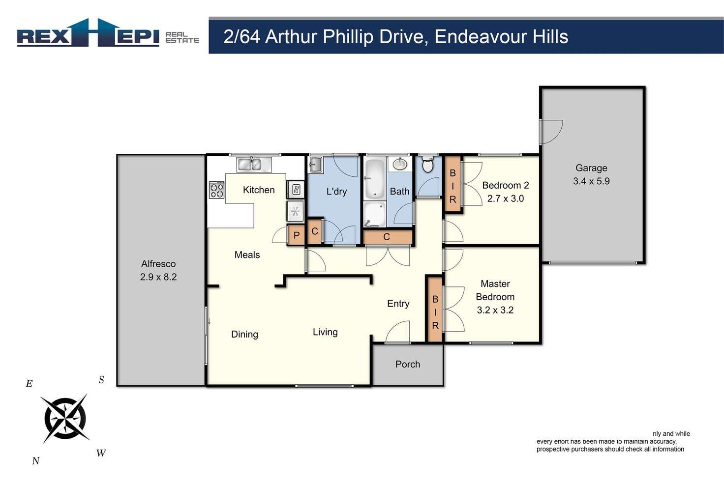 Floorplan of Homely unit listing, 2/64 Arthur Phillip Drive, Endeavour Hills VIC 3802