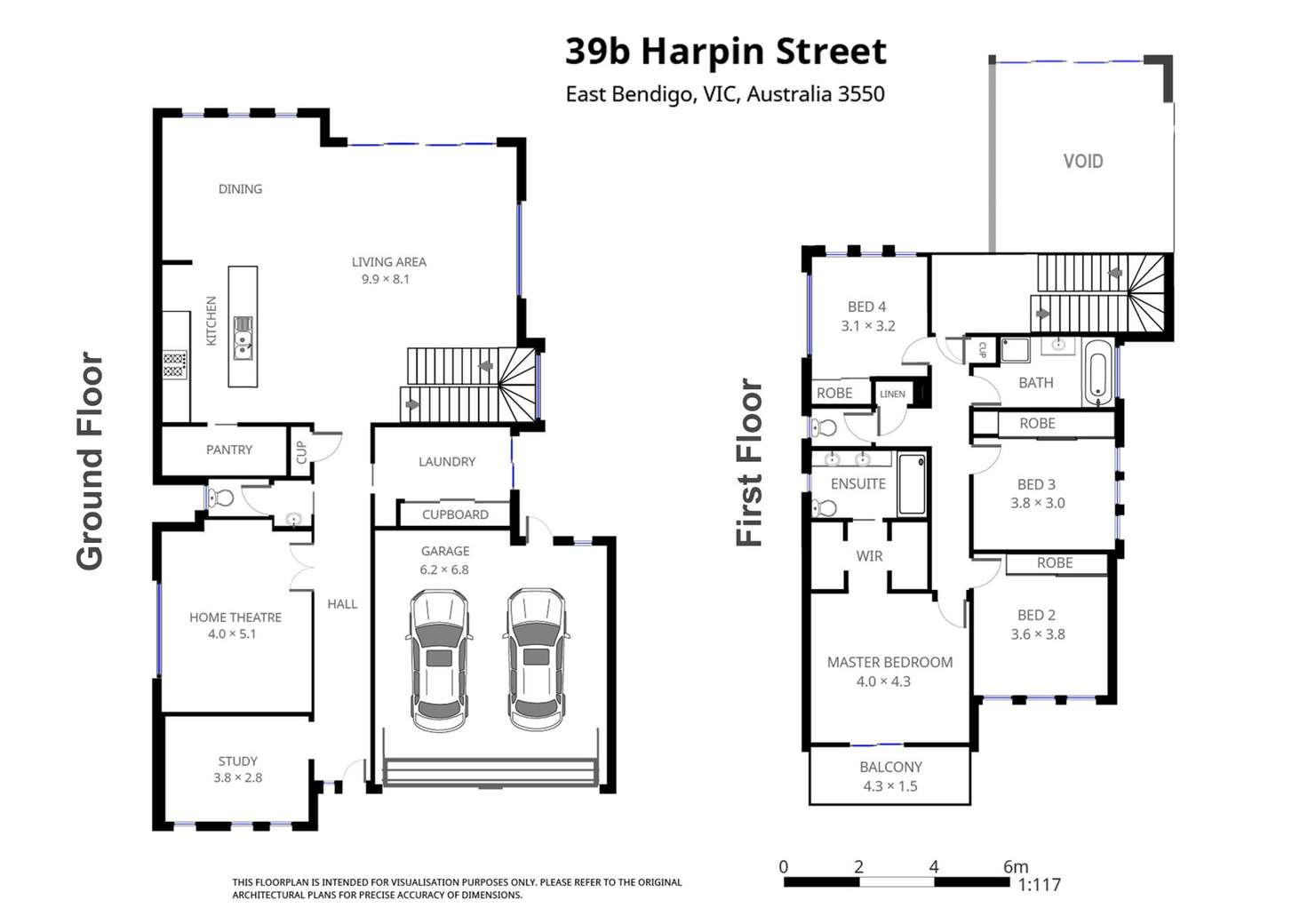 Floorplan of Homely townhouse listing, 39B Harpin Street, East Bendigo VIC 3550
