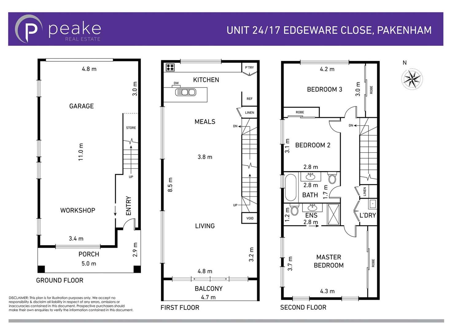 Floorplan of Homely townhouse listing, 24/17 Edgeware Close, Pakenham VIC 3810