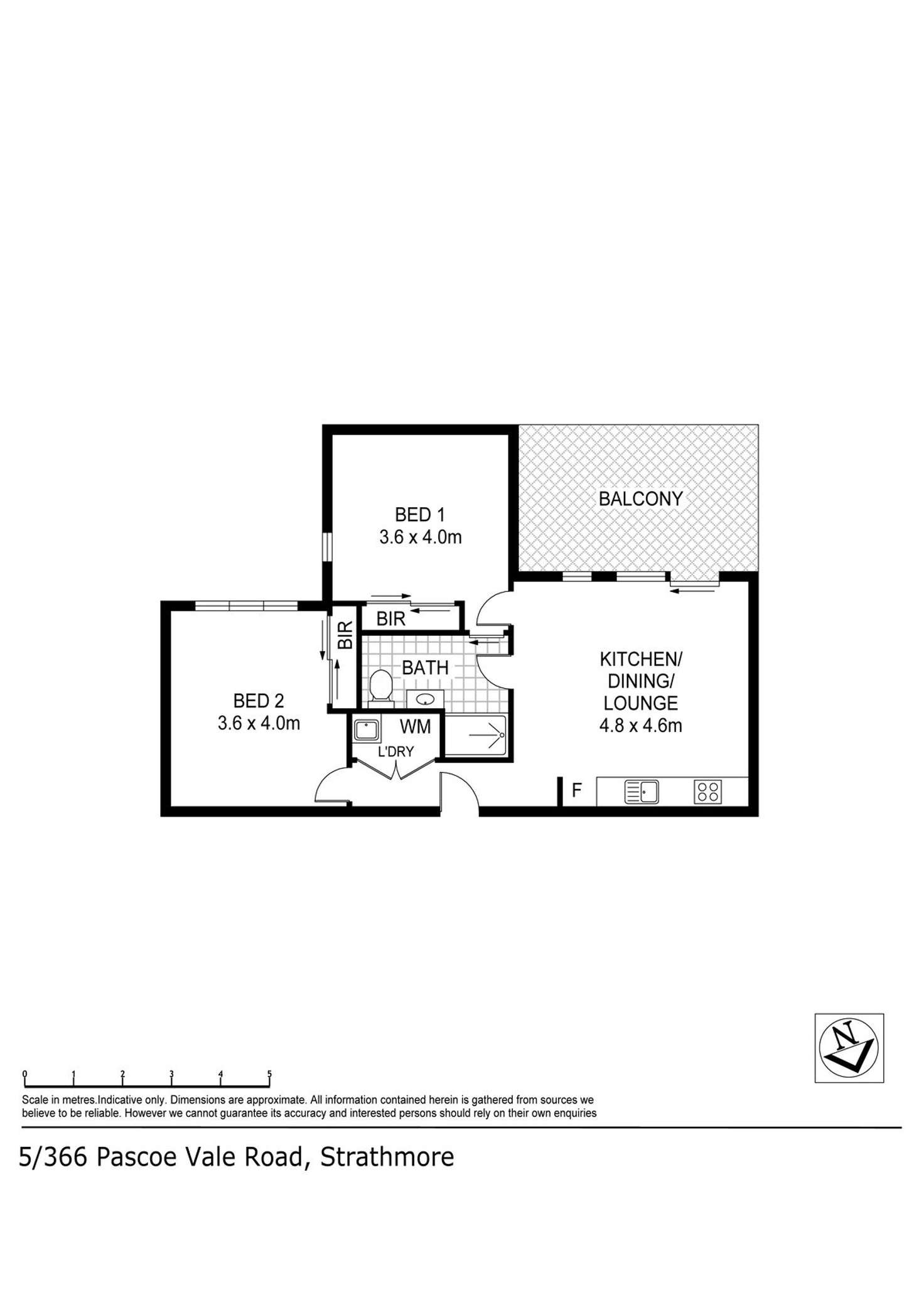 Floorplan of Homely apartment listing, 5/366 Pascoe Vale Road, Strathmore VIC 3041