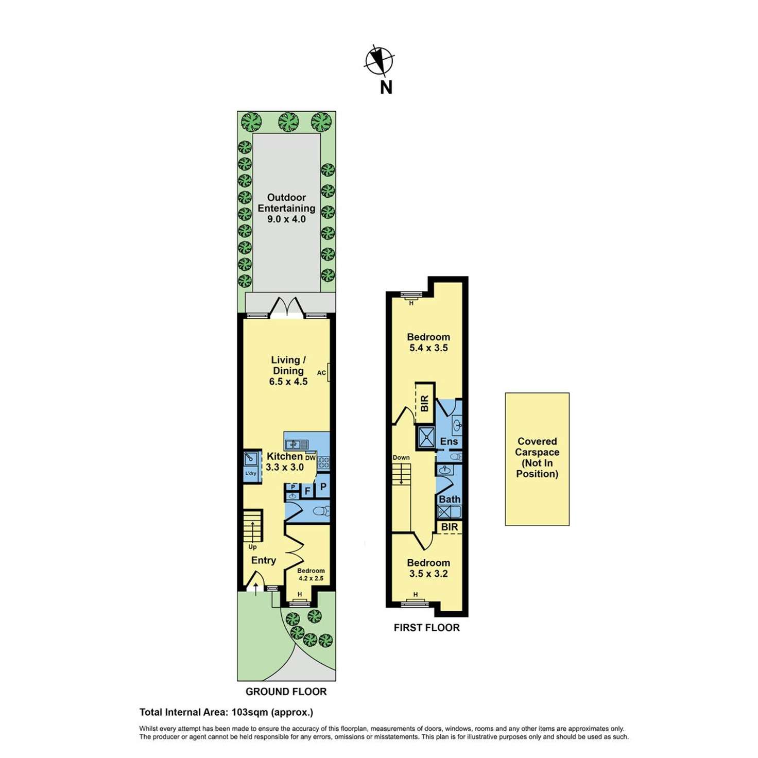 Floorplan of Homely townhouse listing, 175B Kent Street, Ascot Vale VIC 3032