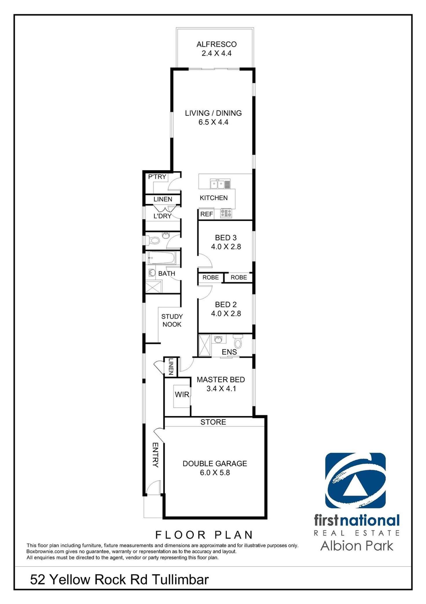 Floorplan of Homely semiDetached listing, 52 Yellow Rock Road, Tullimbar NSW 2527