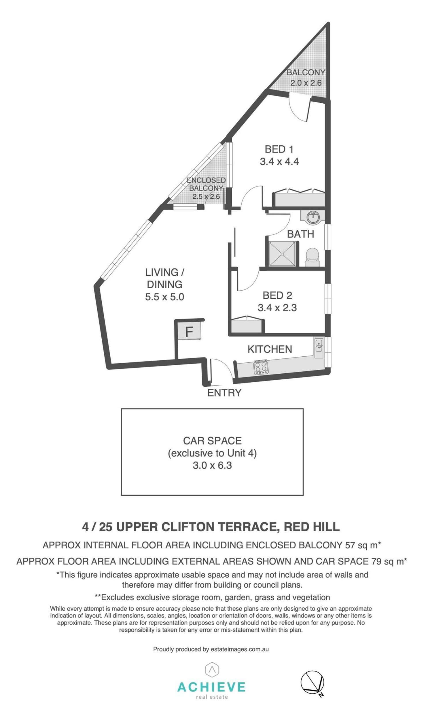 Floorplan of Homely unit listing, 4/25 Upper Clifton Terrace, Red Hill QLD 4059