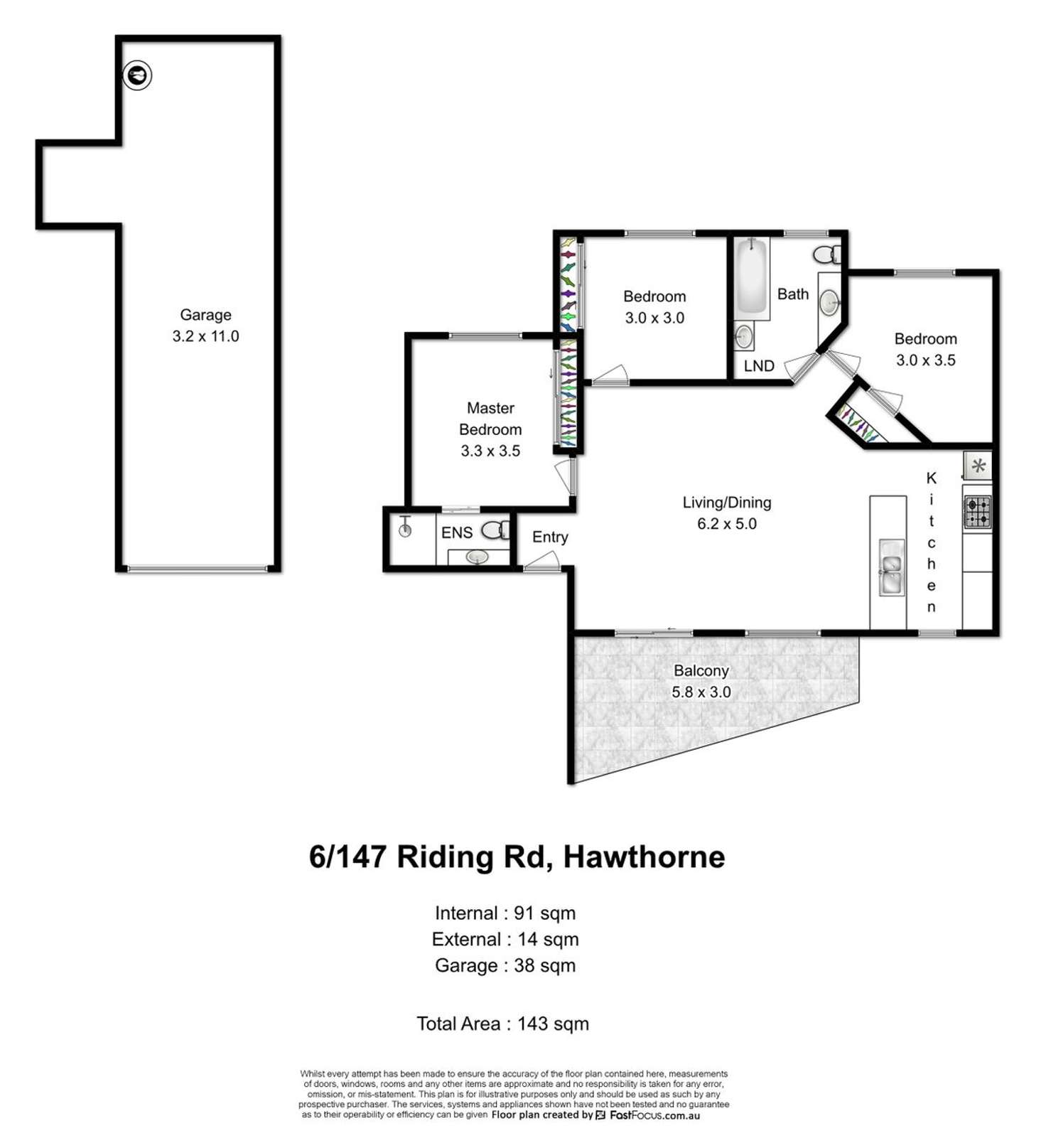 Floorplan of Homely apartment listing, 6/147 Riding Road, Hawthorne QLD 4171
