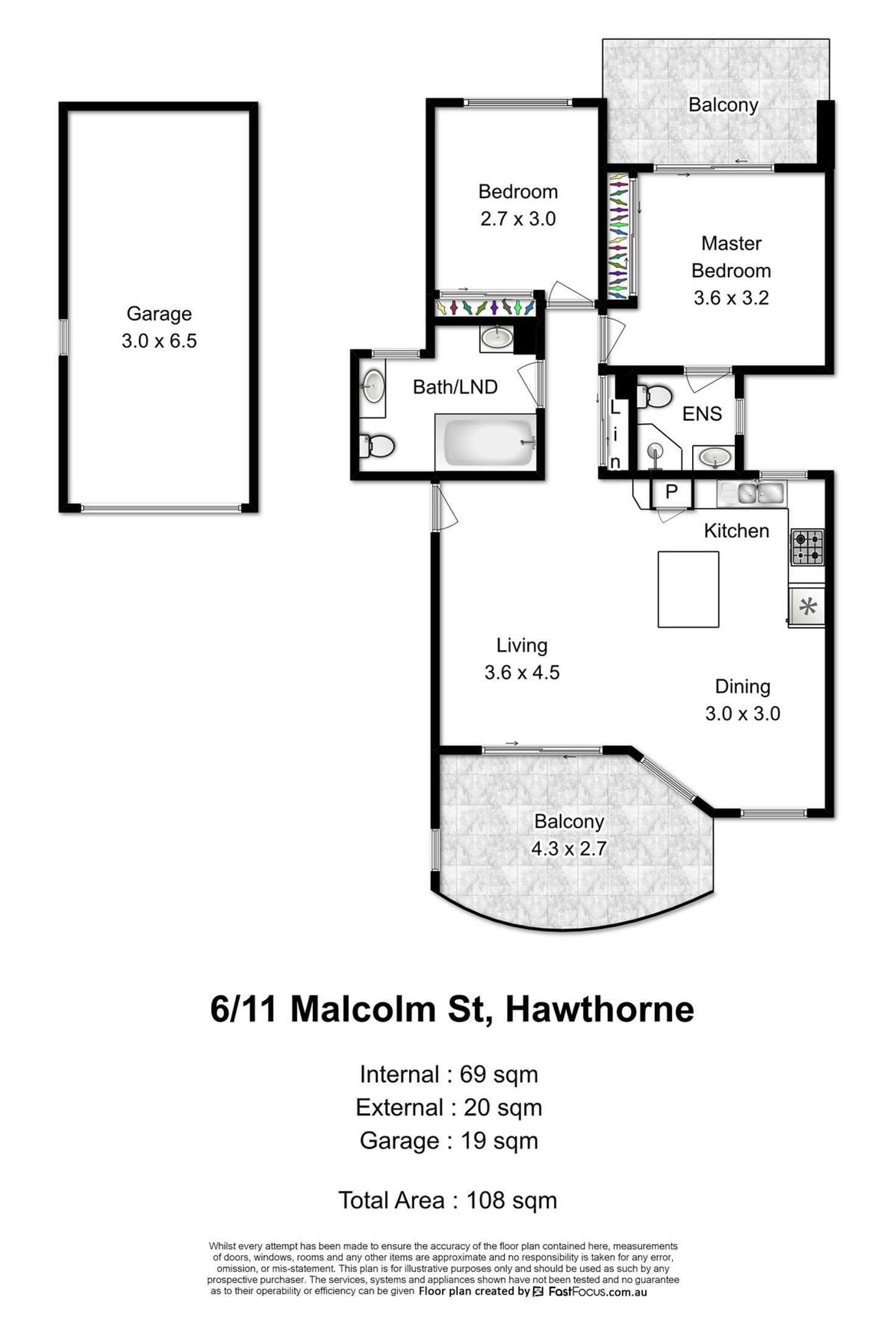 Floorplan of Homely apartment listing, 6/11 Malcolm Street, Hawthorne QLD 4171