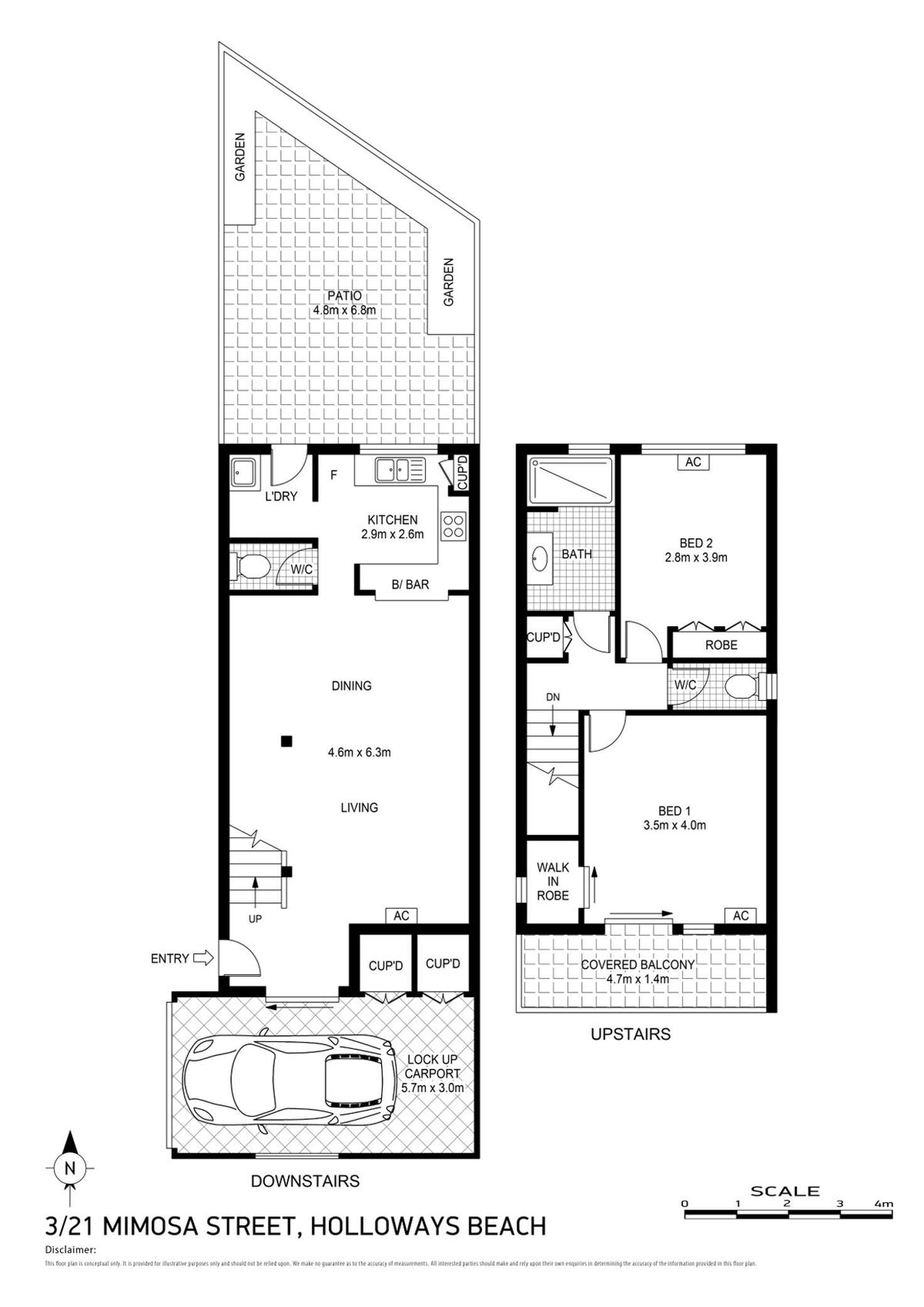Floorplan of Homely townhouse listing, 3/21 Mimosa Street, Holloways Beach QLD 4878