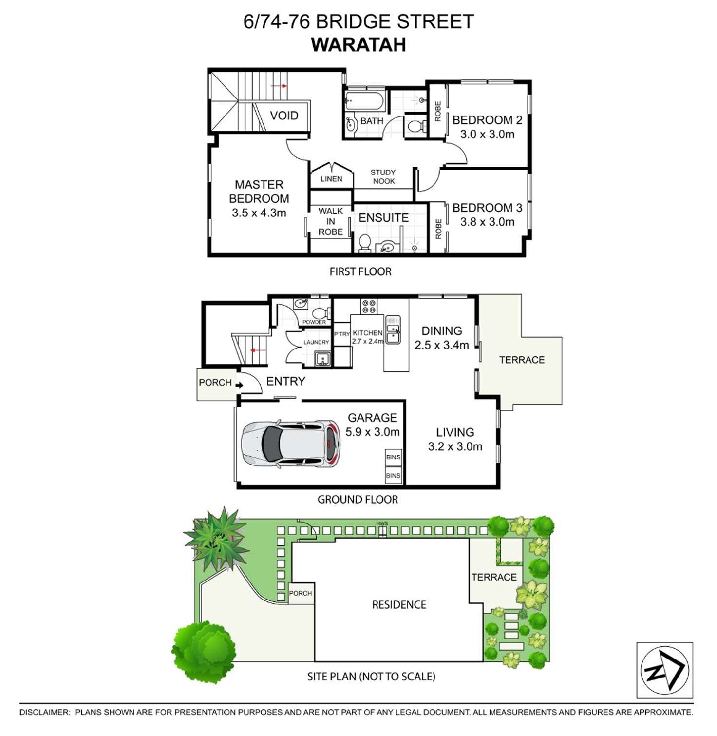 Floorplan of Homely townhouse listing, 6/74 Bridge Street, Waratah NSW 2298
