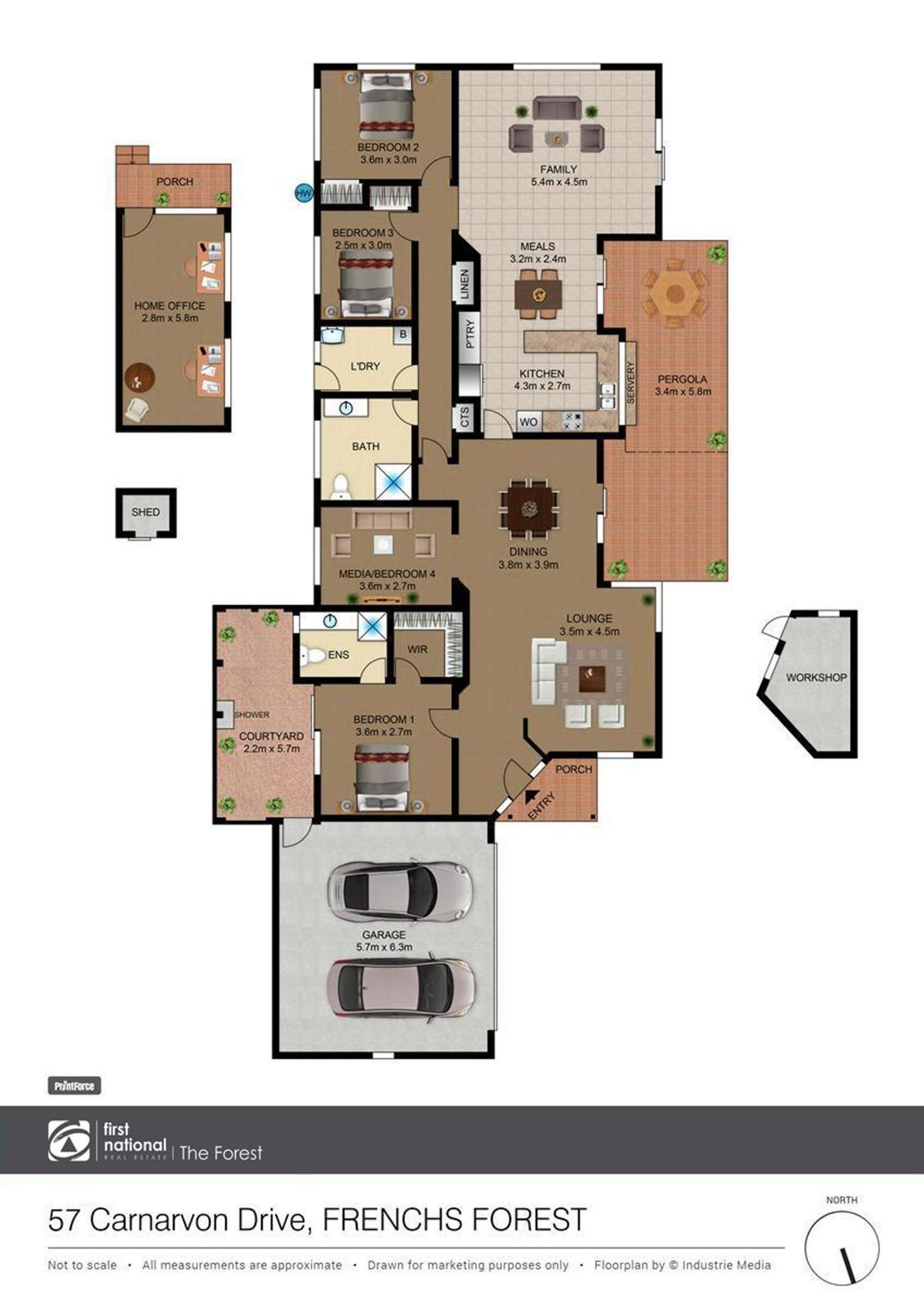 Floorplan of Homely house listing, 57 Carnarvon Drive, Frenchs Forest NSW 2086