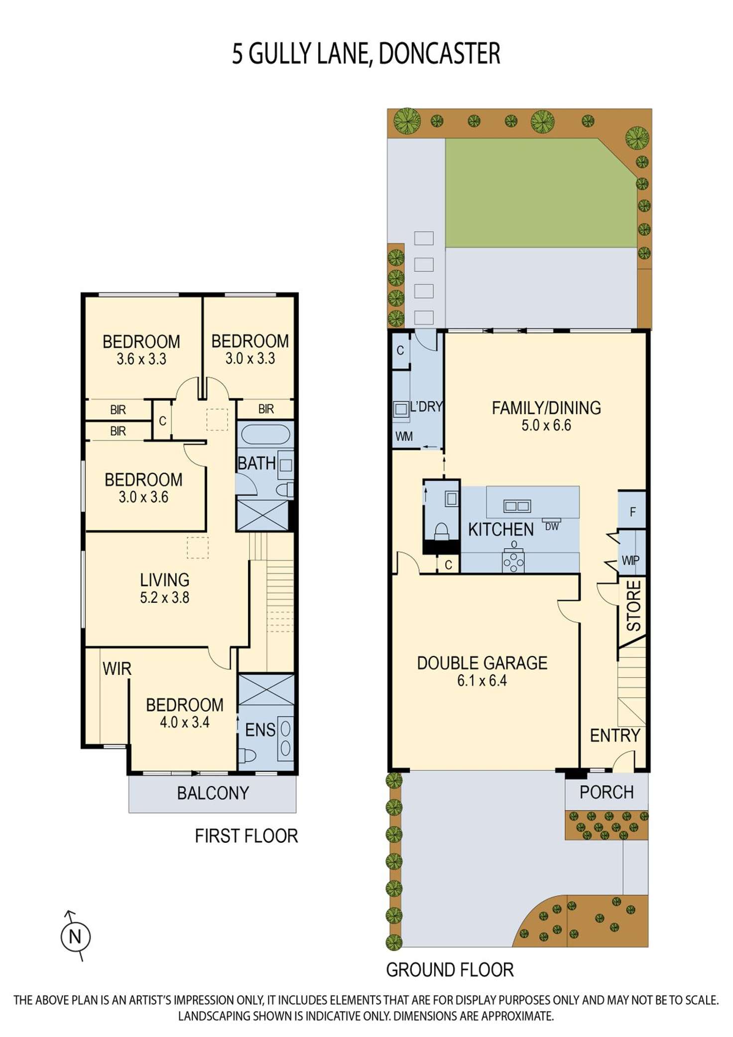 Floorplan of Homely townhouse listing, 5 Gully Lane, Doncaster VIC 3108