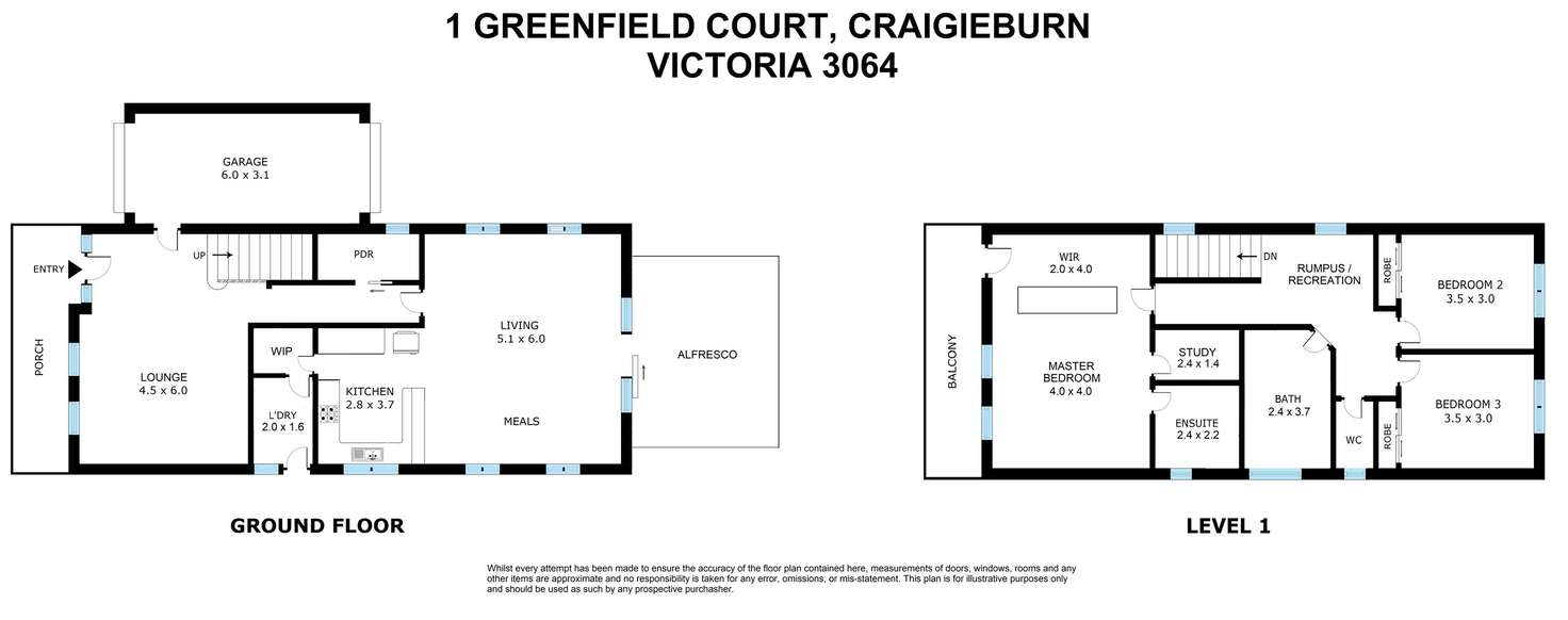 Floorplan of Homely house listing, 1 Greenfield Court, Craigieburn VIC 3064