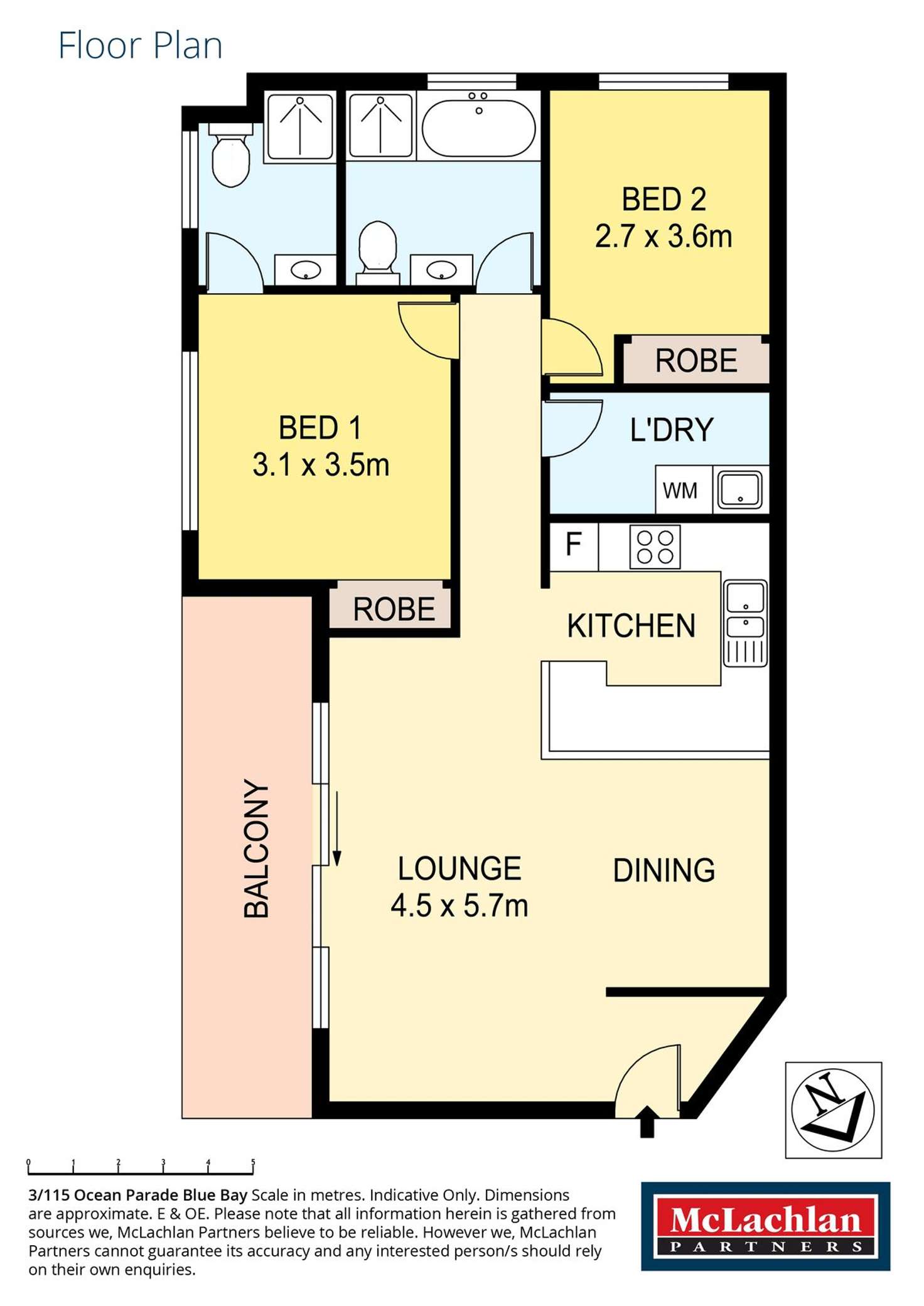 Floorplan of Homely apartment listing, 3/115-117 Ocean Parade, Blue Bay NSW 2261
