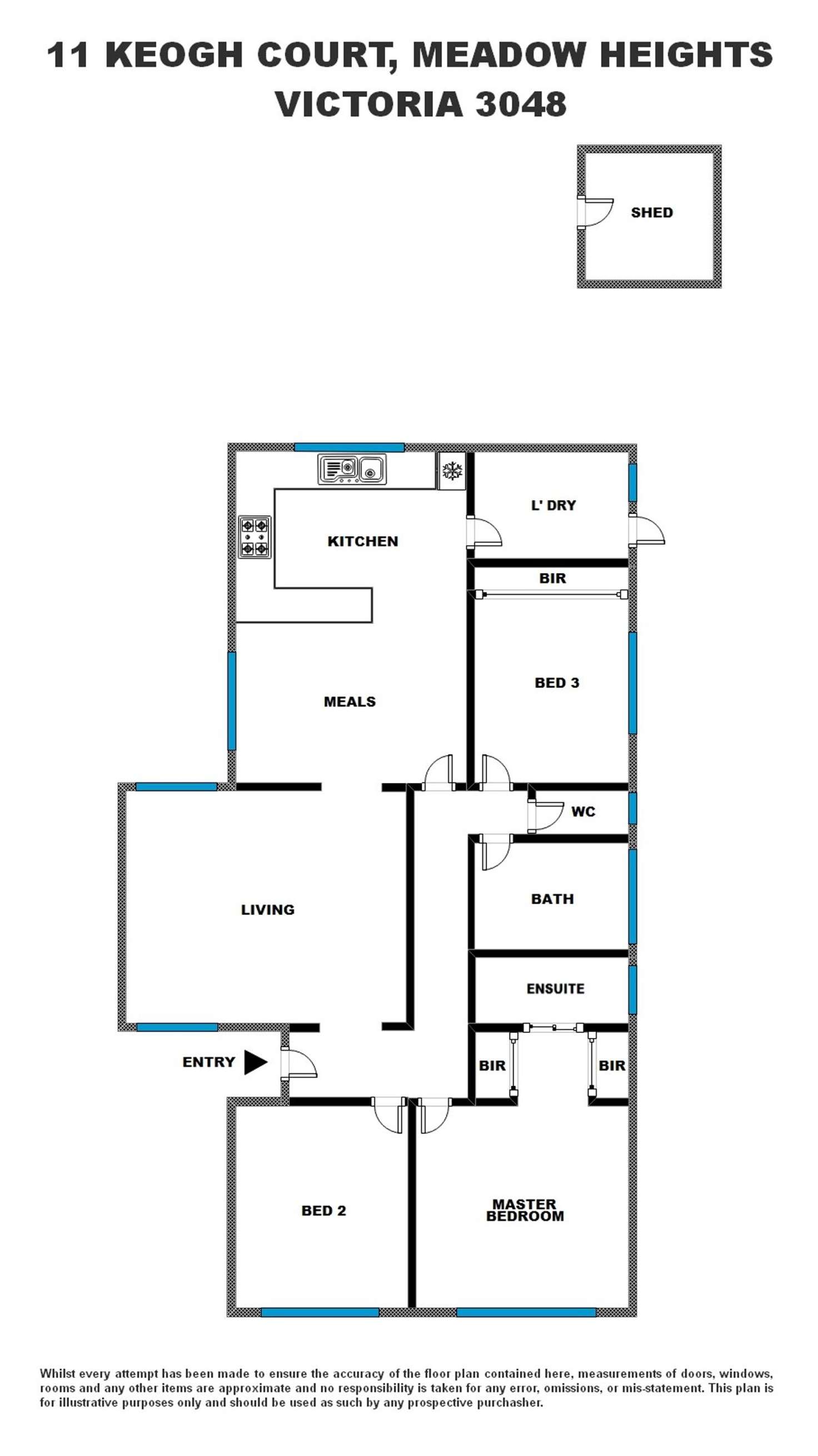 Floorplan of Homely house listing, 11 Keogh Court, Meadow Heights VIC 3048