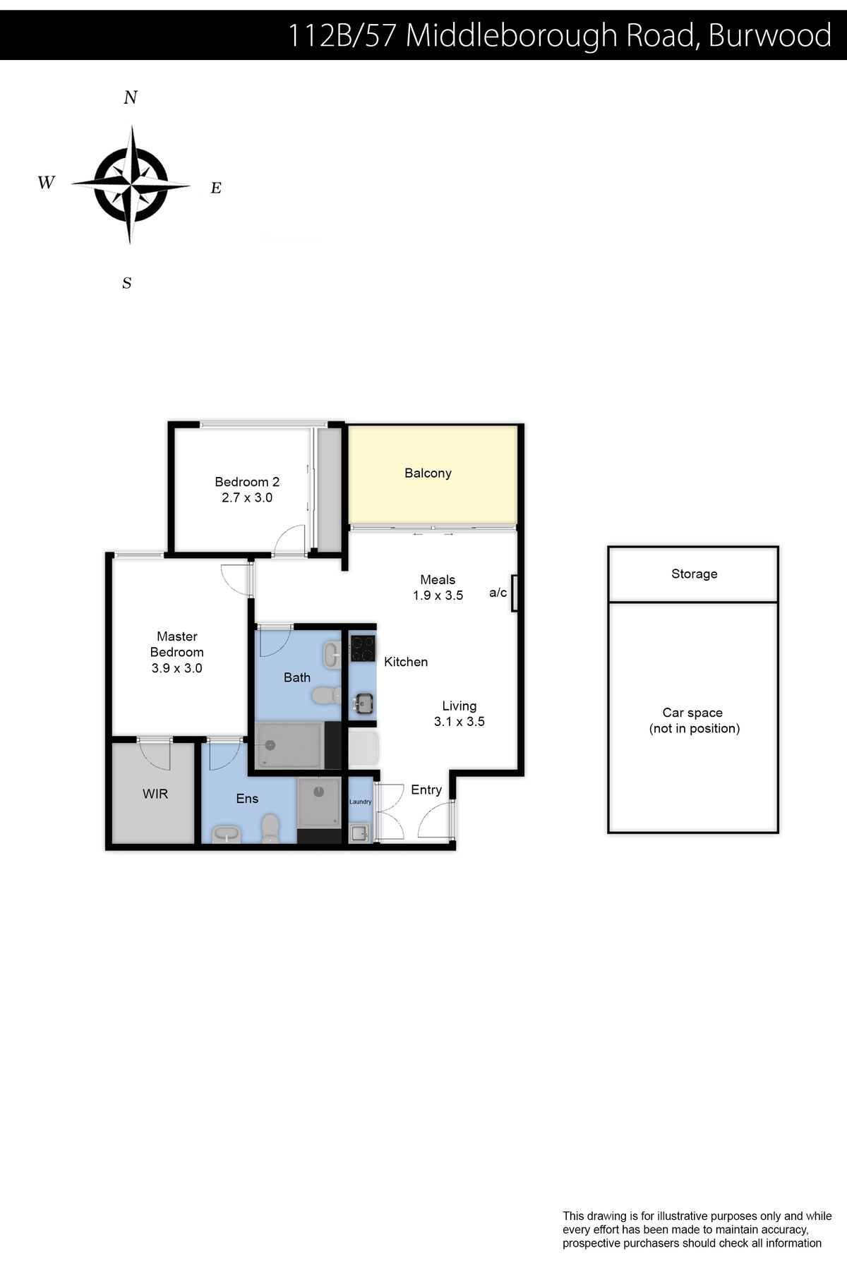 Floorplan of Homely unit listing, 112B/57 Middleborough Road, Burwood East VIC 3151