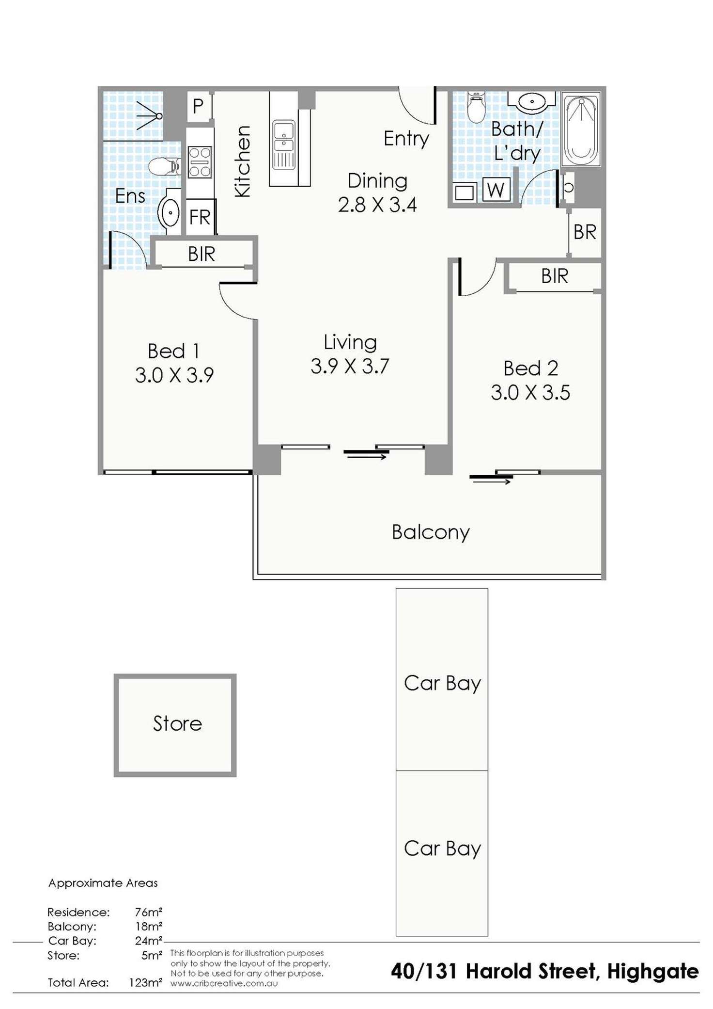 Floorplan of Homely apartment listing, 40/131 Harold Street, Highgate WA 6003