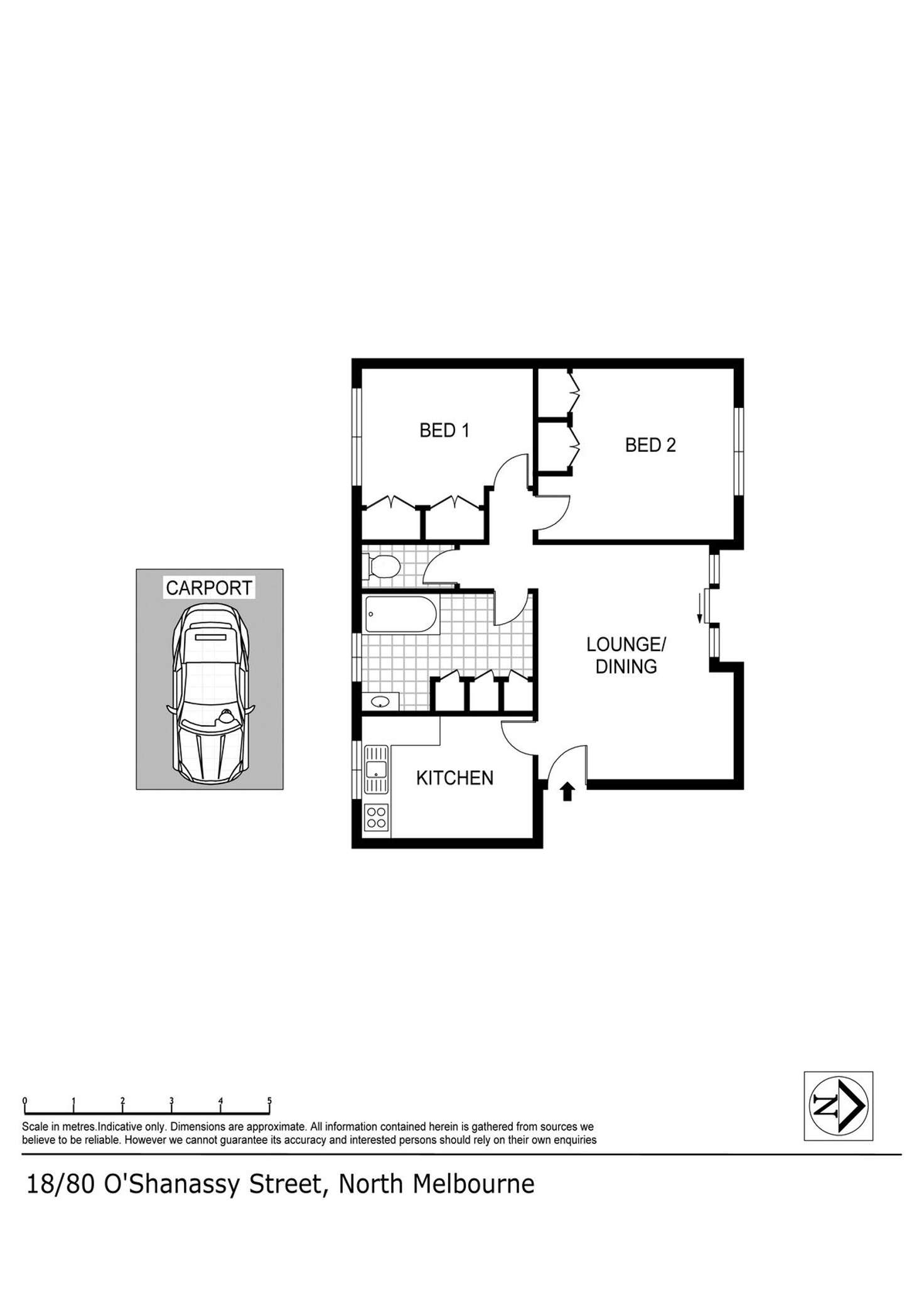 Floorplan of Homely apartment listing, 18/80 O'Shanassy Street, North Melbourne VIC 3051