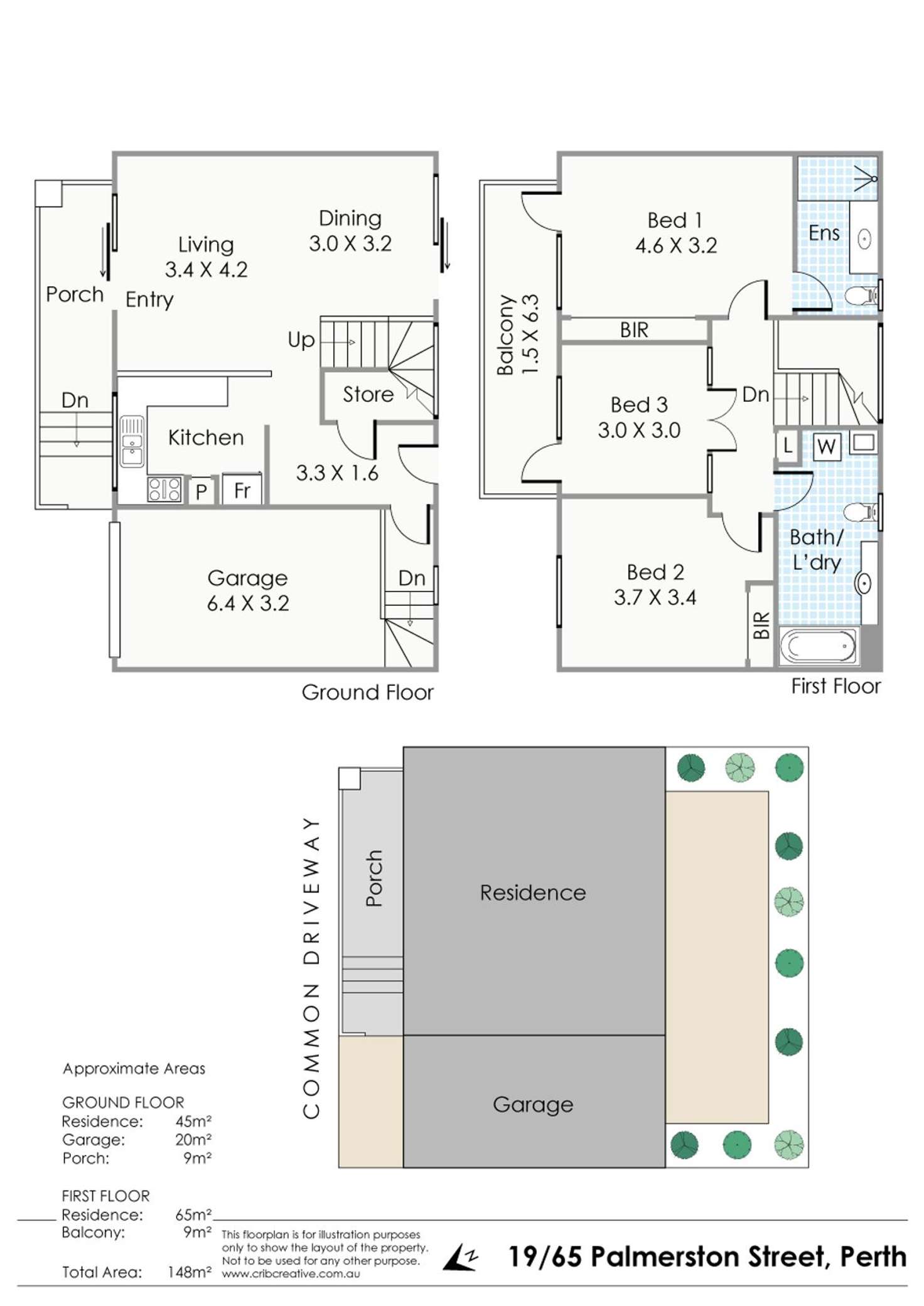 Floorplan of Homely townhouse listing, 19/65 Palmerston St, Perth WA 6000