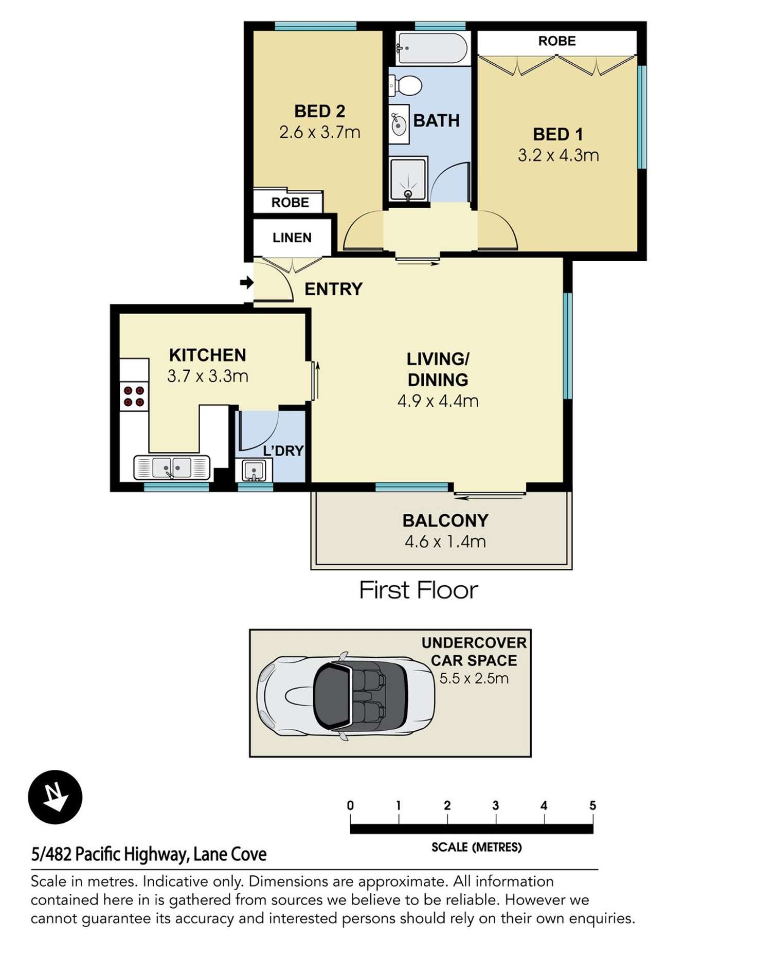 Floorplan of Homely apartment listing, 5/482 Pacific Highway, Lane Cove North NSW 2066