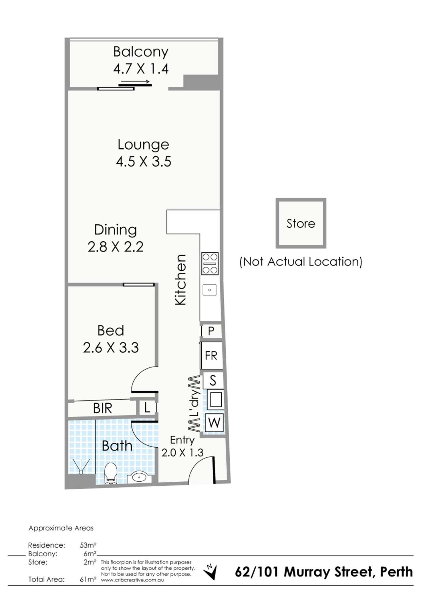 Floorplan of Homely apartment listing, 62/101 Murray St, Perth WA 6000