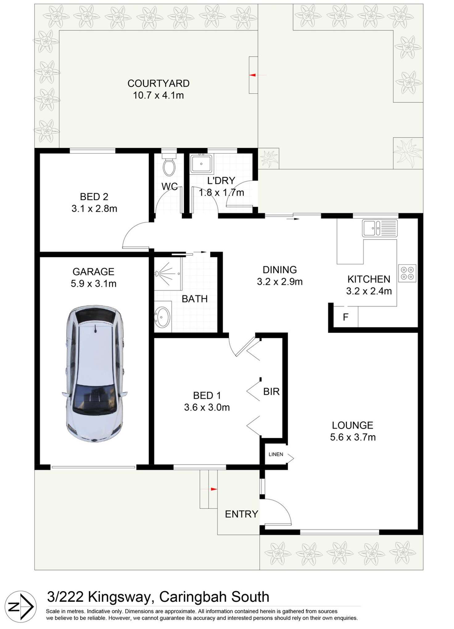 Floorplan of Homely villa listing, 3/222 Kingsway, Caringbah South NSW 2229