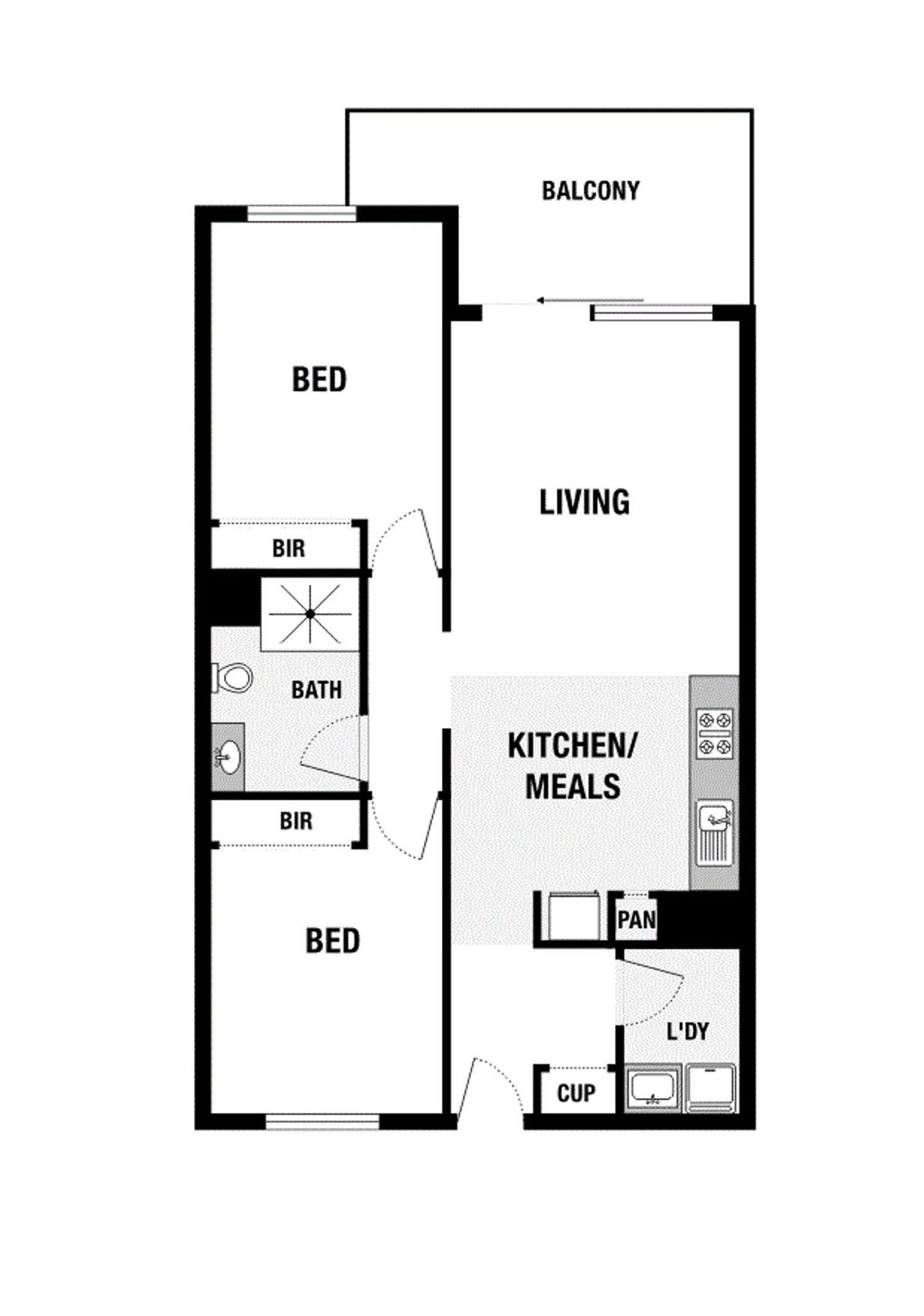 Floorplan of Homely apartment listing, C205/460 Victoria Street, Brunswick VIC 3056