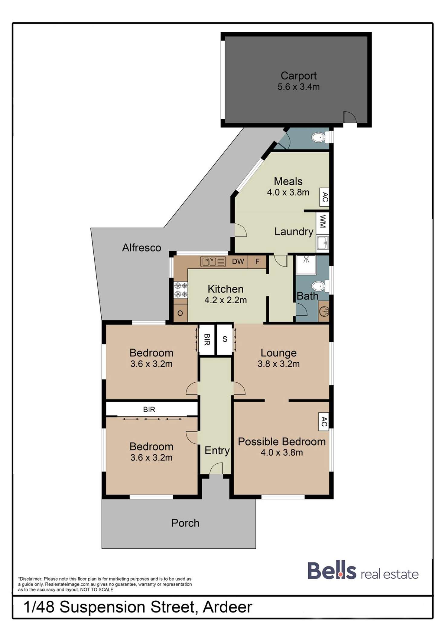Floorplan of Homely unit listing, 1/48 Suspension Street, Ardeer VIC 3022