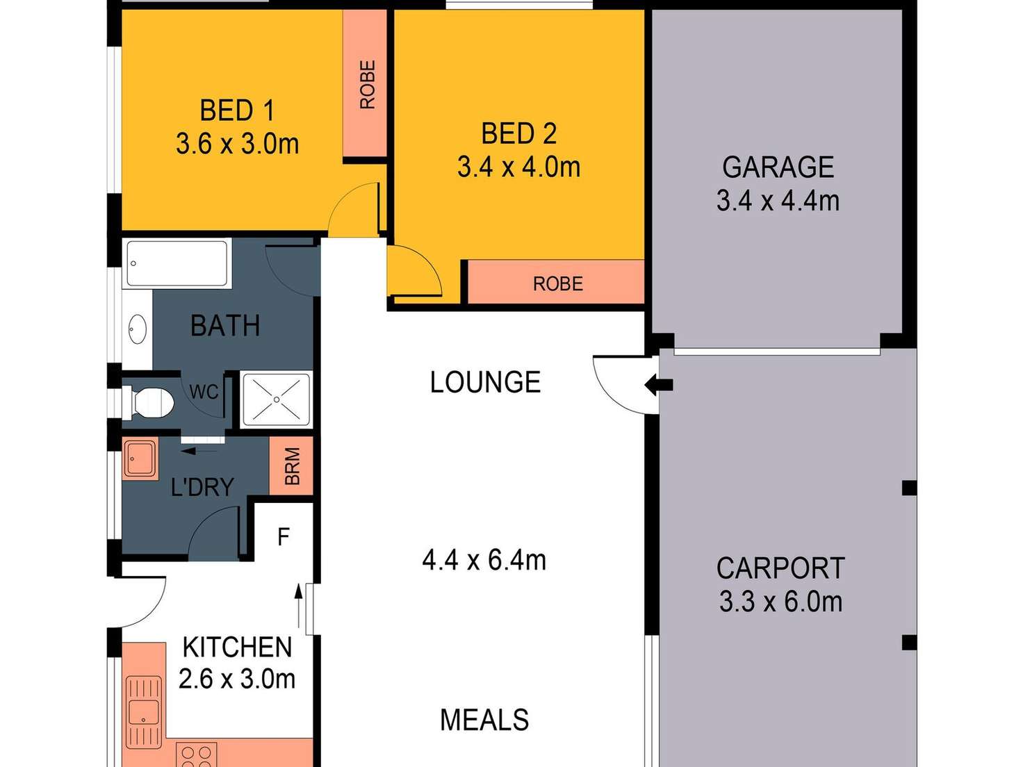 Floorplan of Homely unit listing, 1/5 Carpenter Street, Kangaroo Flat VIC 3555